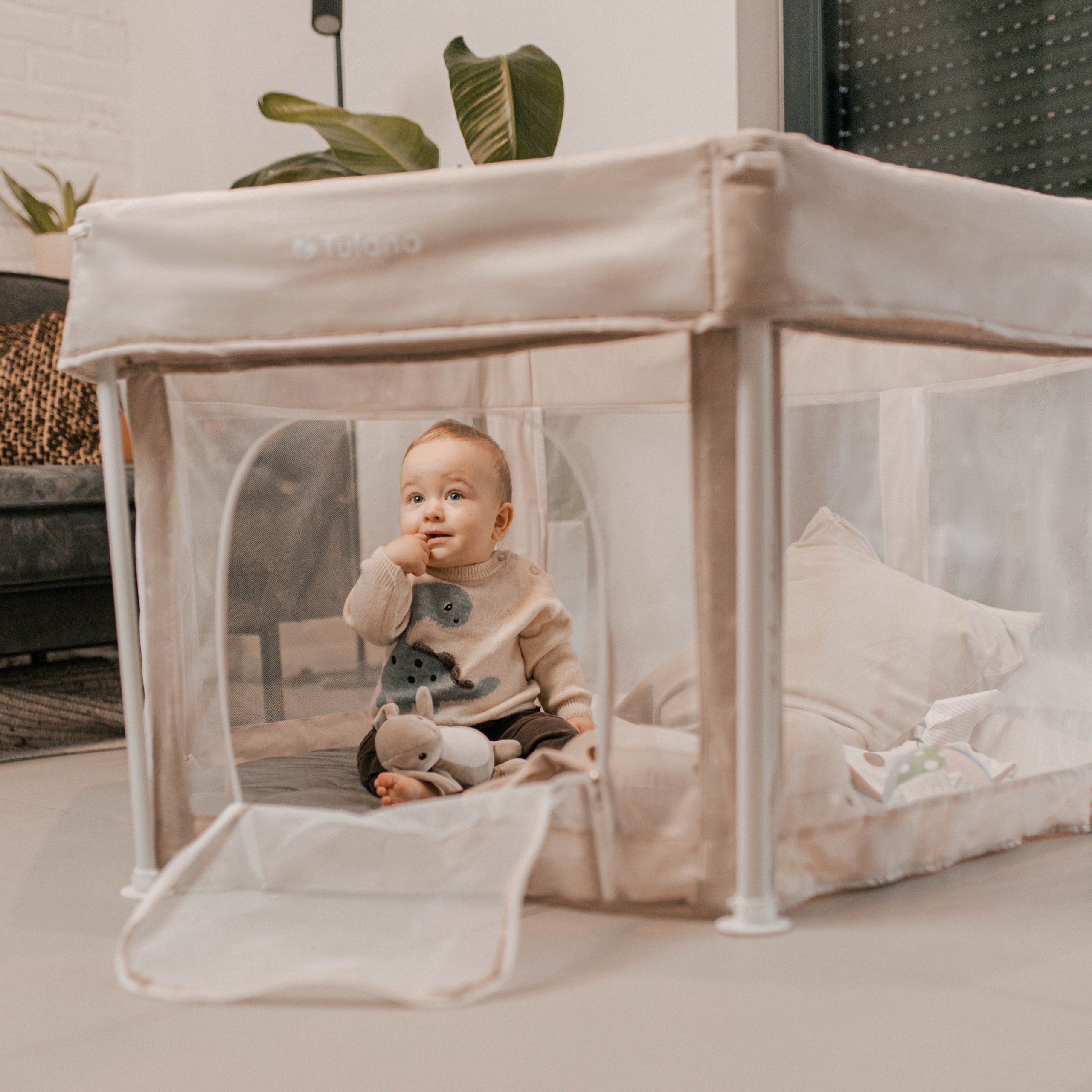 Parque plegable para bebés Tulano Cozy 30 Beige