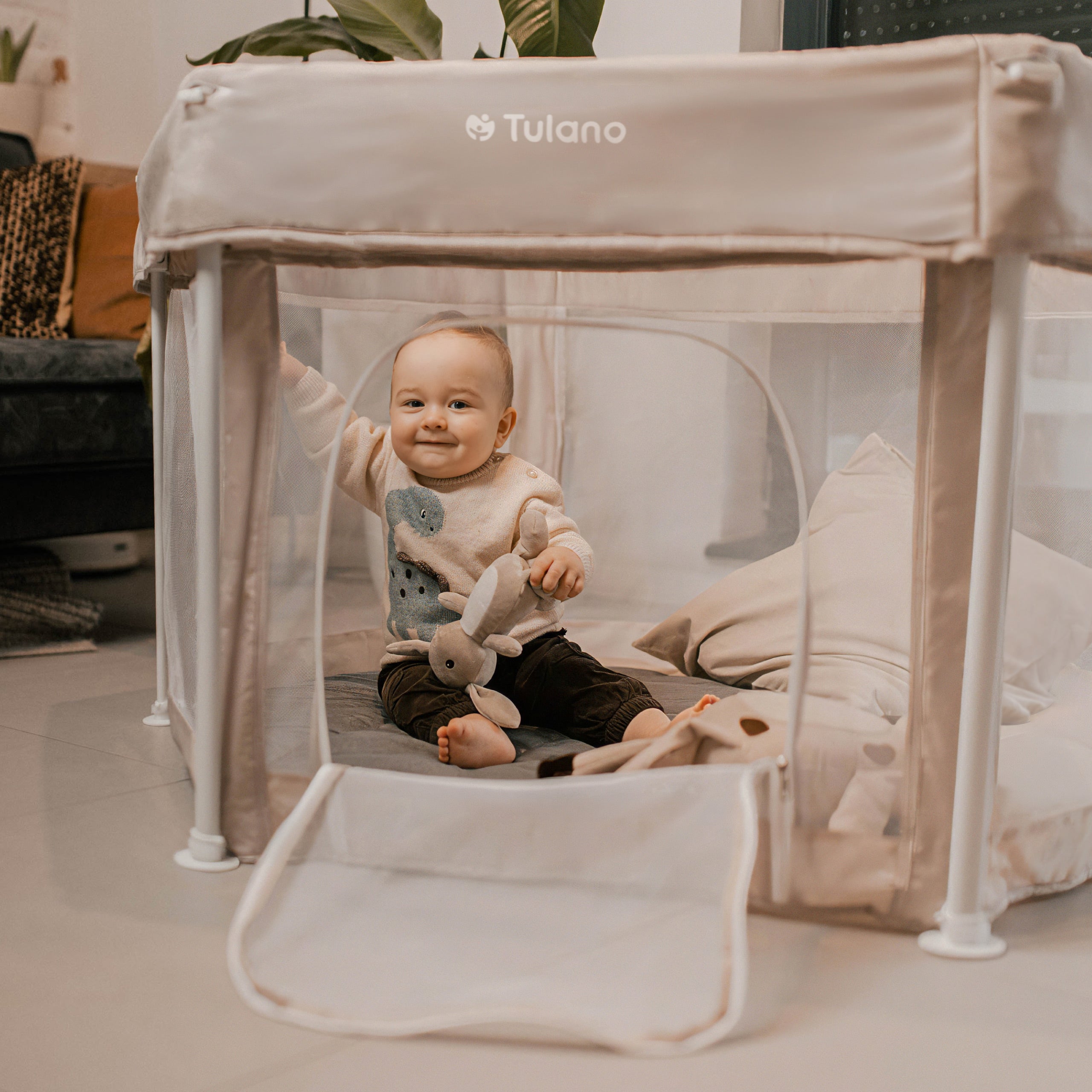 Parque plegable para bebés Tulano Cozy 30 Beige