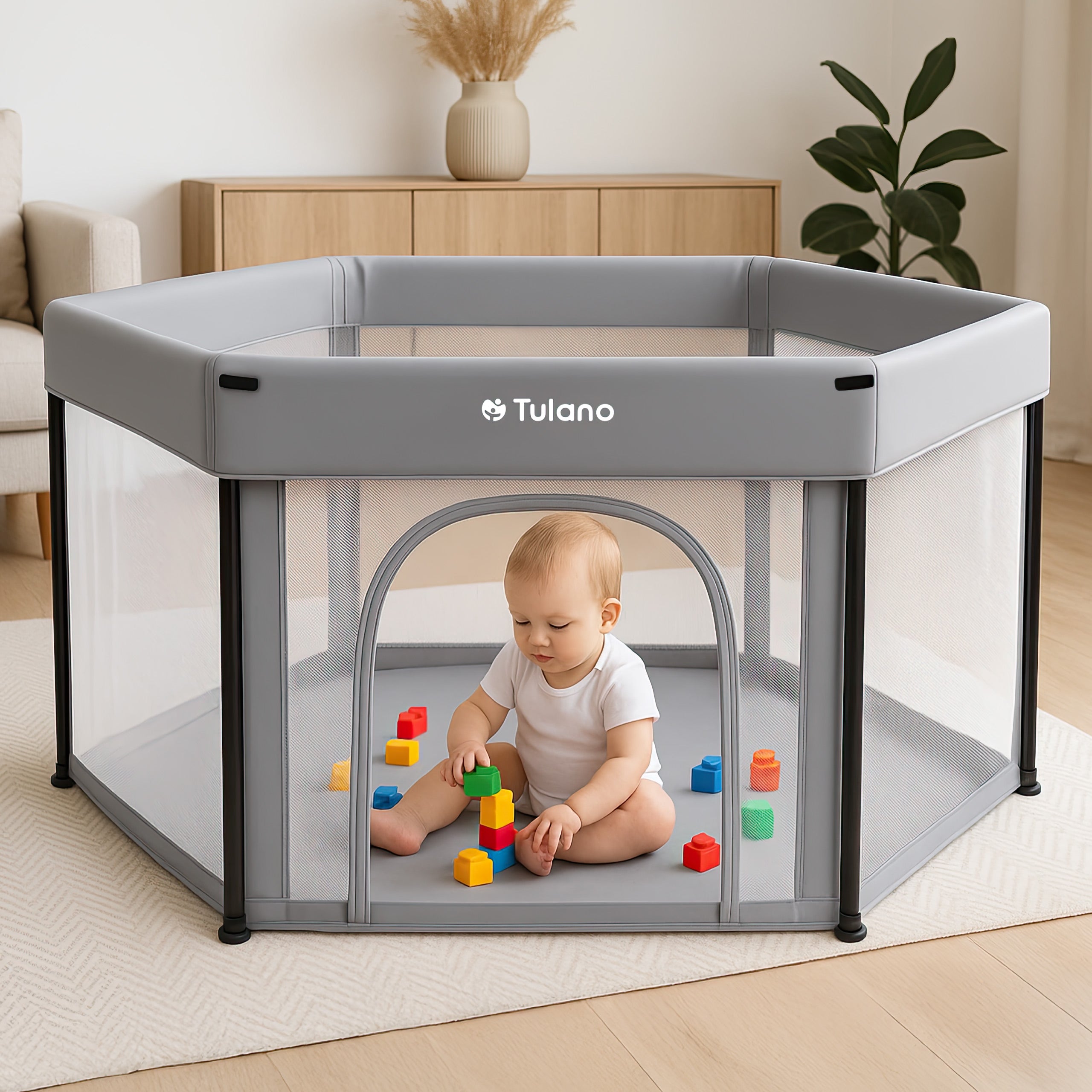 Parque plegable para bebés Tulano Cozy 30
