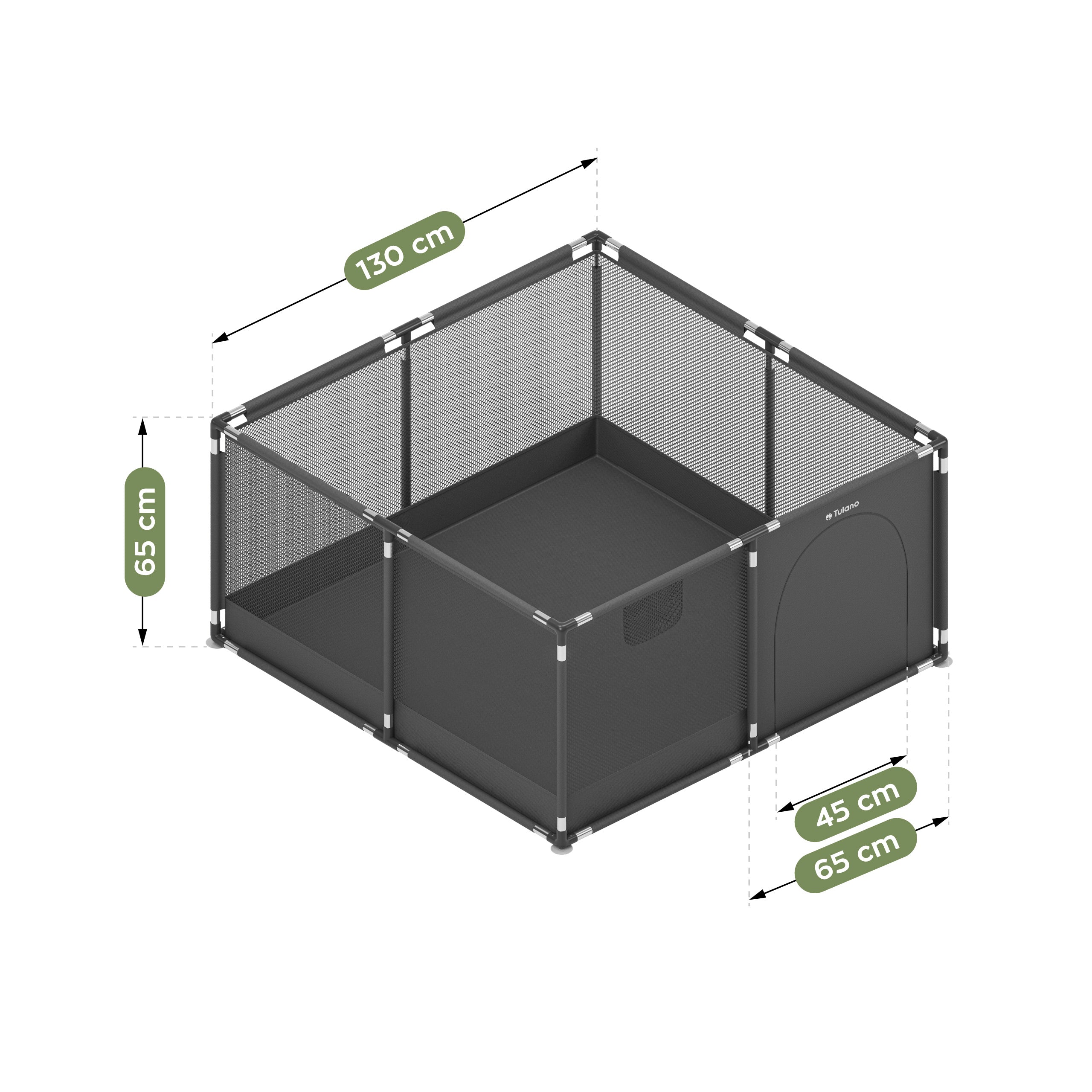 Parque infantil Tulano Cozy 20 Graphite - 130 cm
