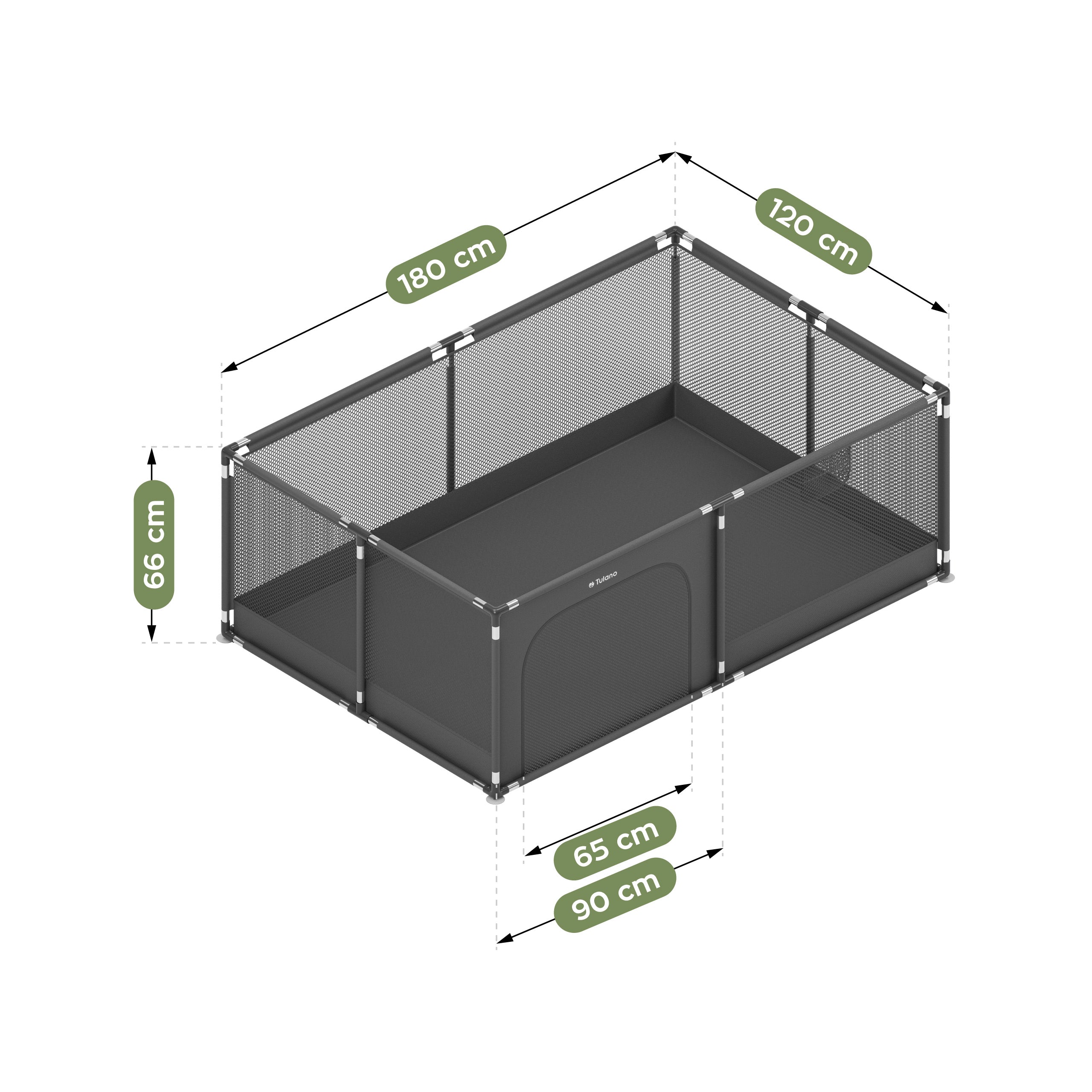 Parque infantil Tulano Cozy 22 Graphite - 180 cm