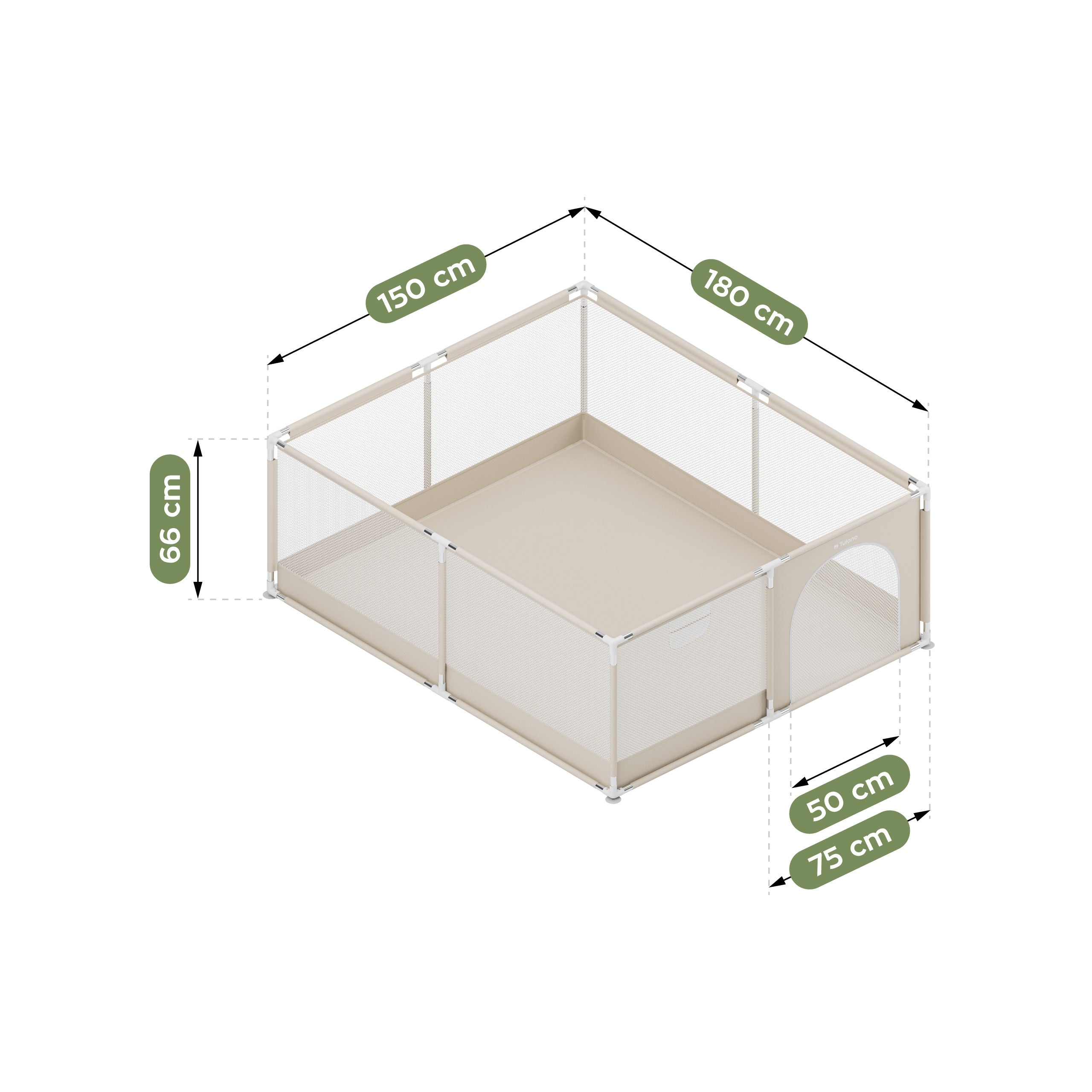 Parque infantil Tulano Cozy 25 Beige - 150 cm