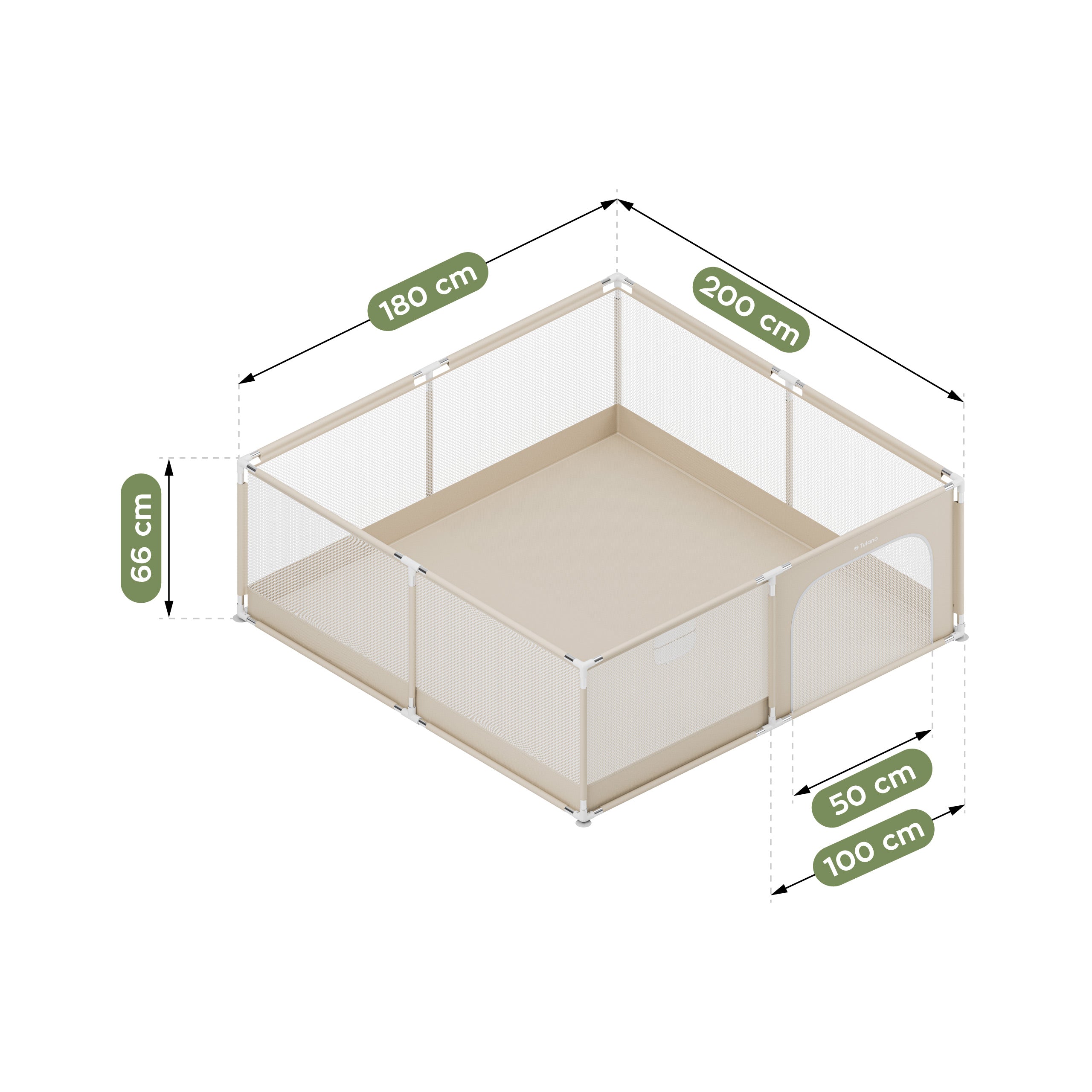 Parque infantil Tulano Cozy 28 Beige - 200 cm