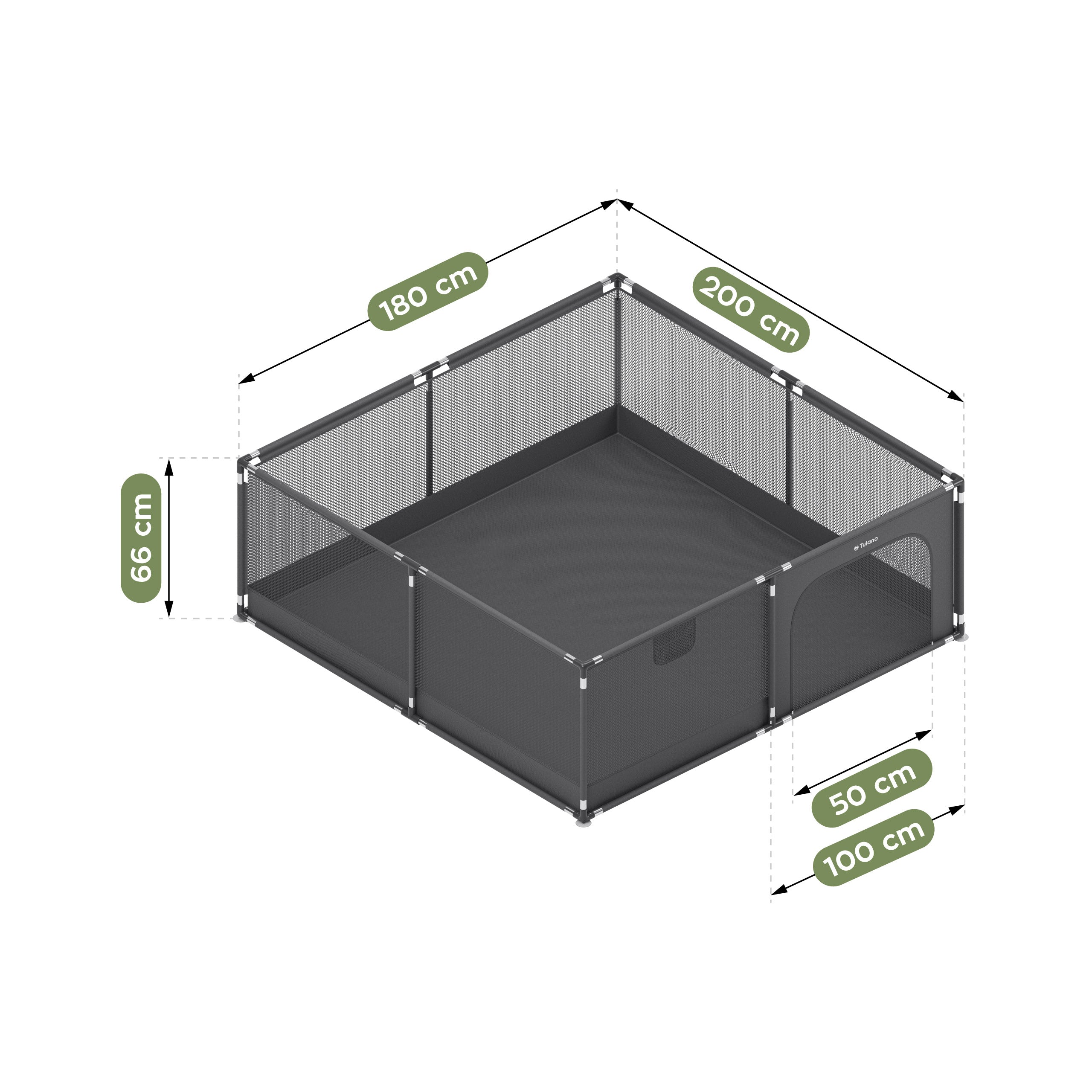 Parque infantil Tulano Cozy 28 Graphite - 200 cm