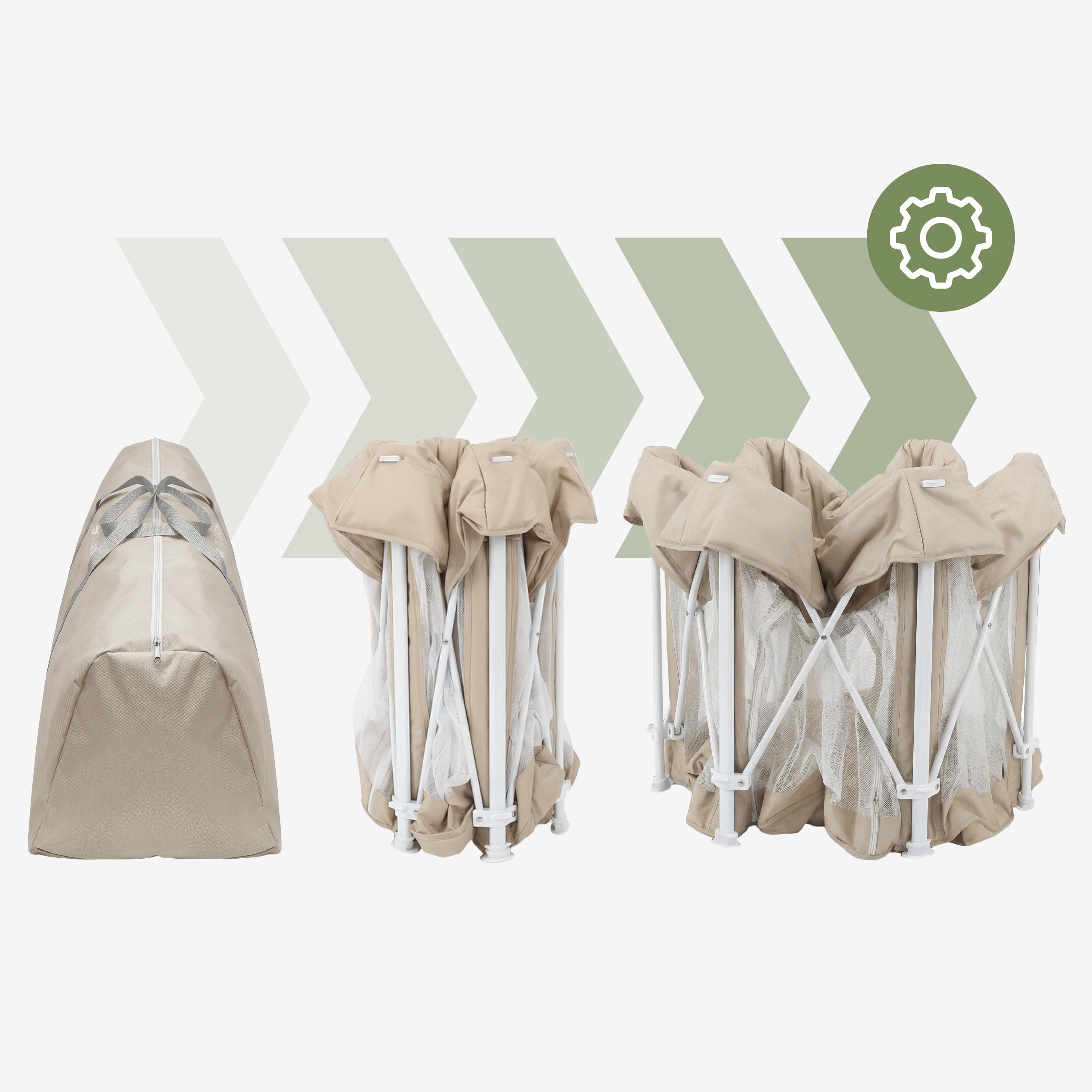Parque plegable para bebés Tulano Cozy 30 Beige