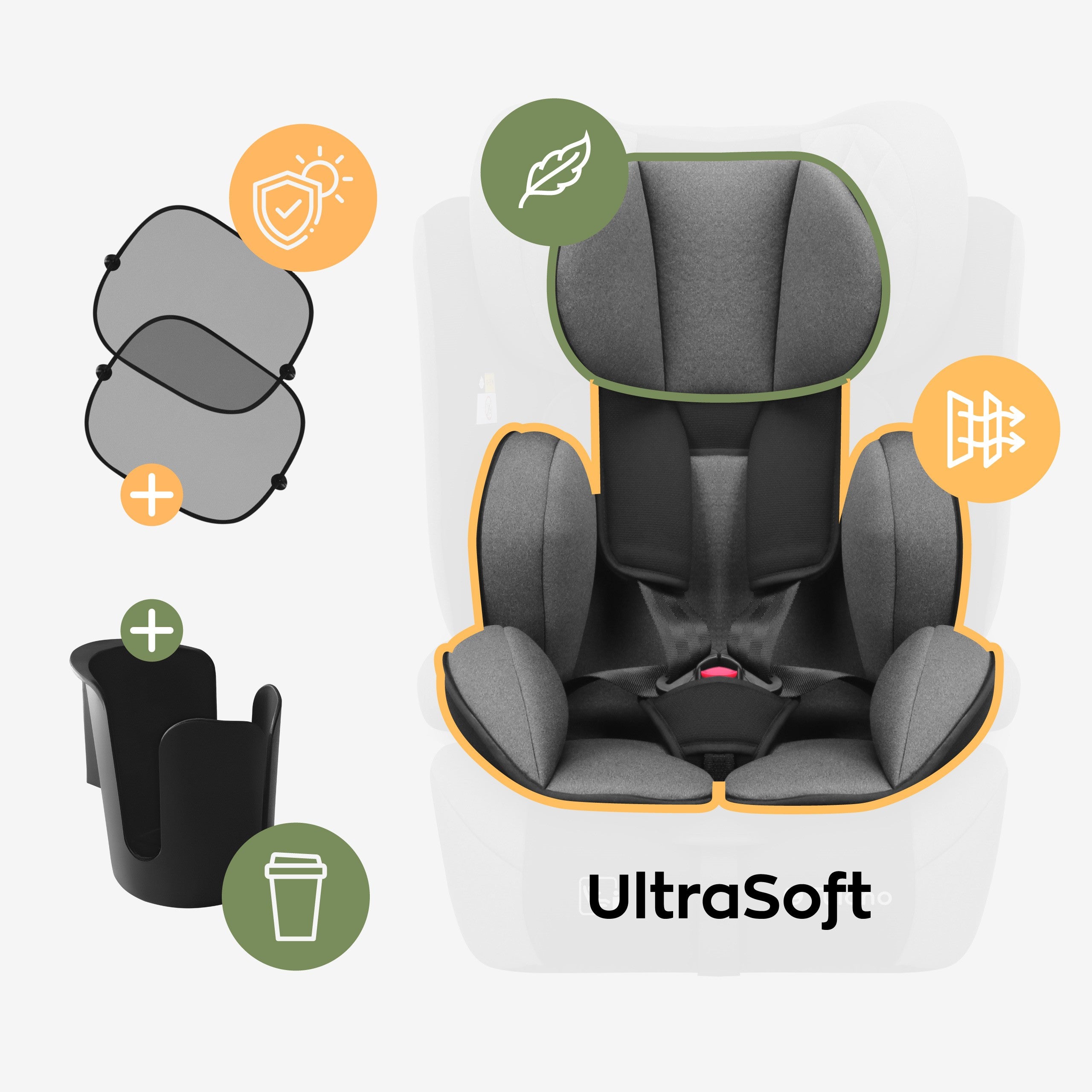 Silla de coche Tulano Zooma 25 Gris - Negro 76-150 cm I-Size