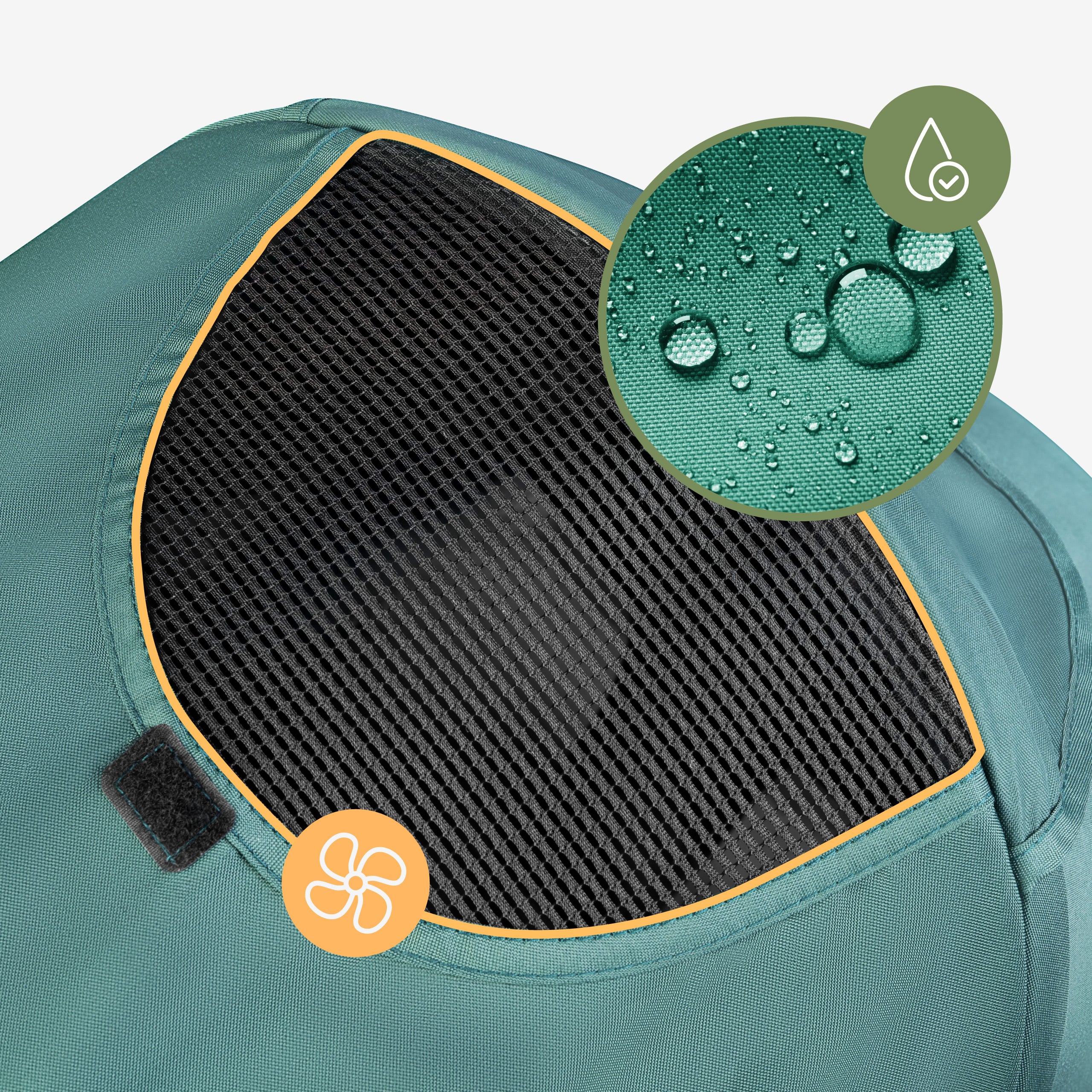 Tejido Oxford impermeable y mosquitera incluidos