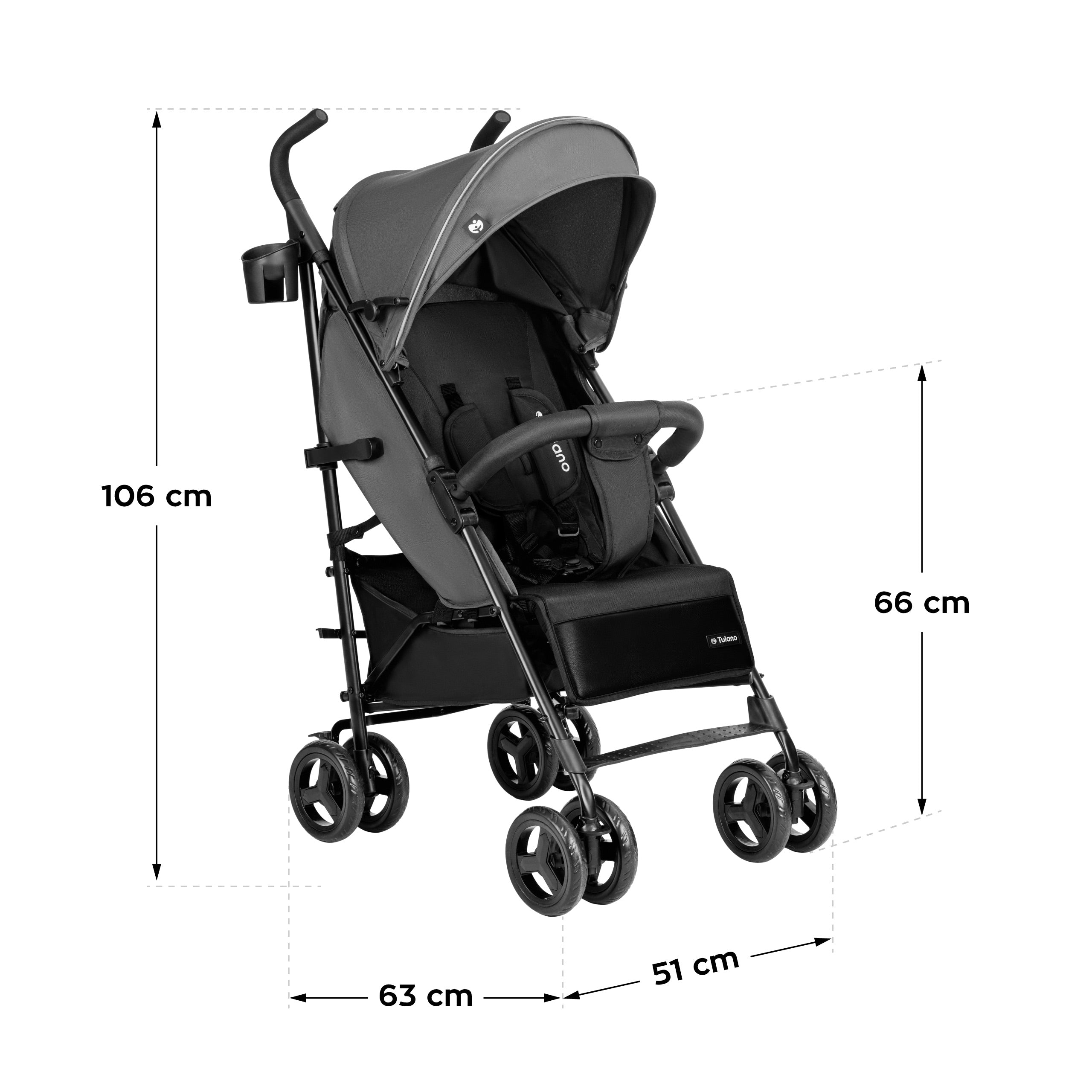 Cochecito Tulano Davos 35 gris-negro