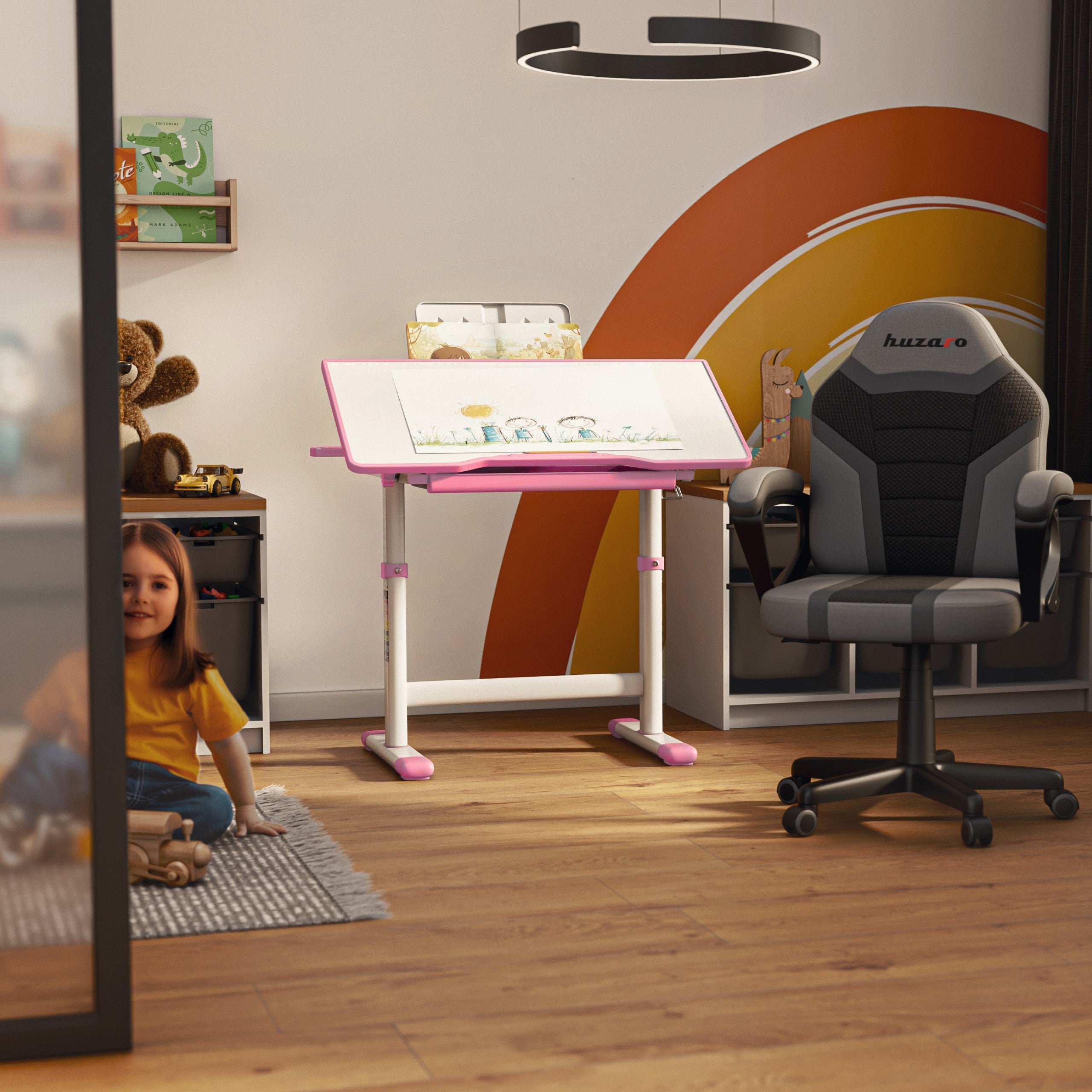 Escritorio ergonómico para niños Mark Adler Study 3.0 Pink, 66 cm