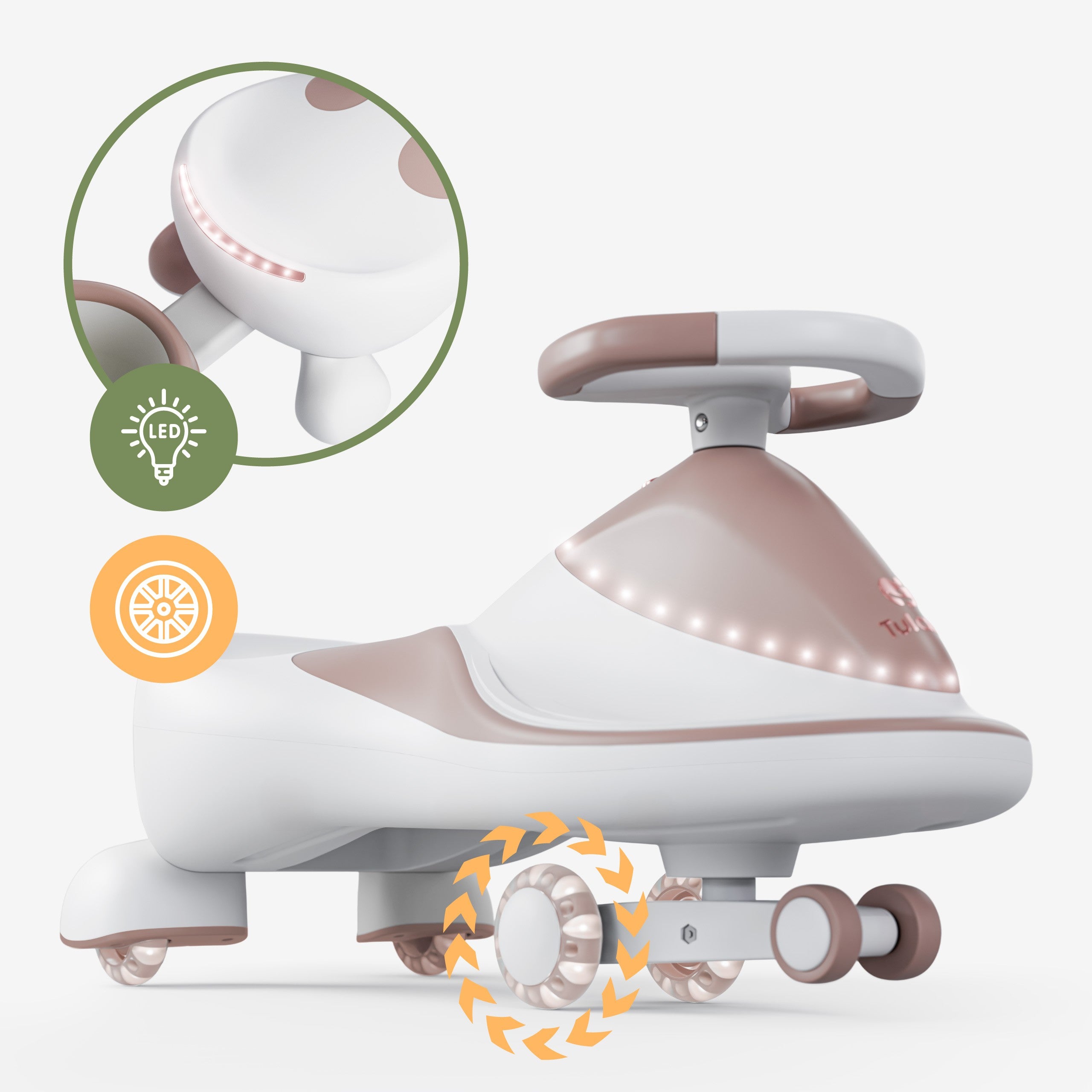 Cochecito infantil por gravedad con luces LED Tulano Focus 55 Grey