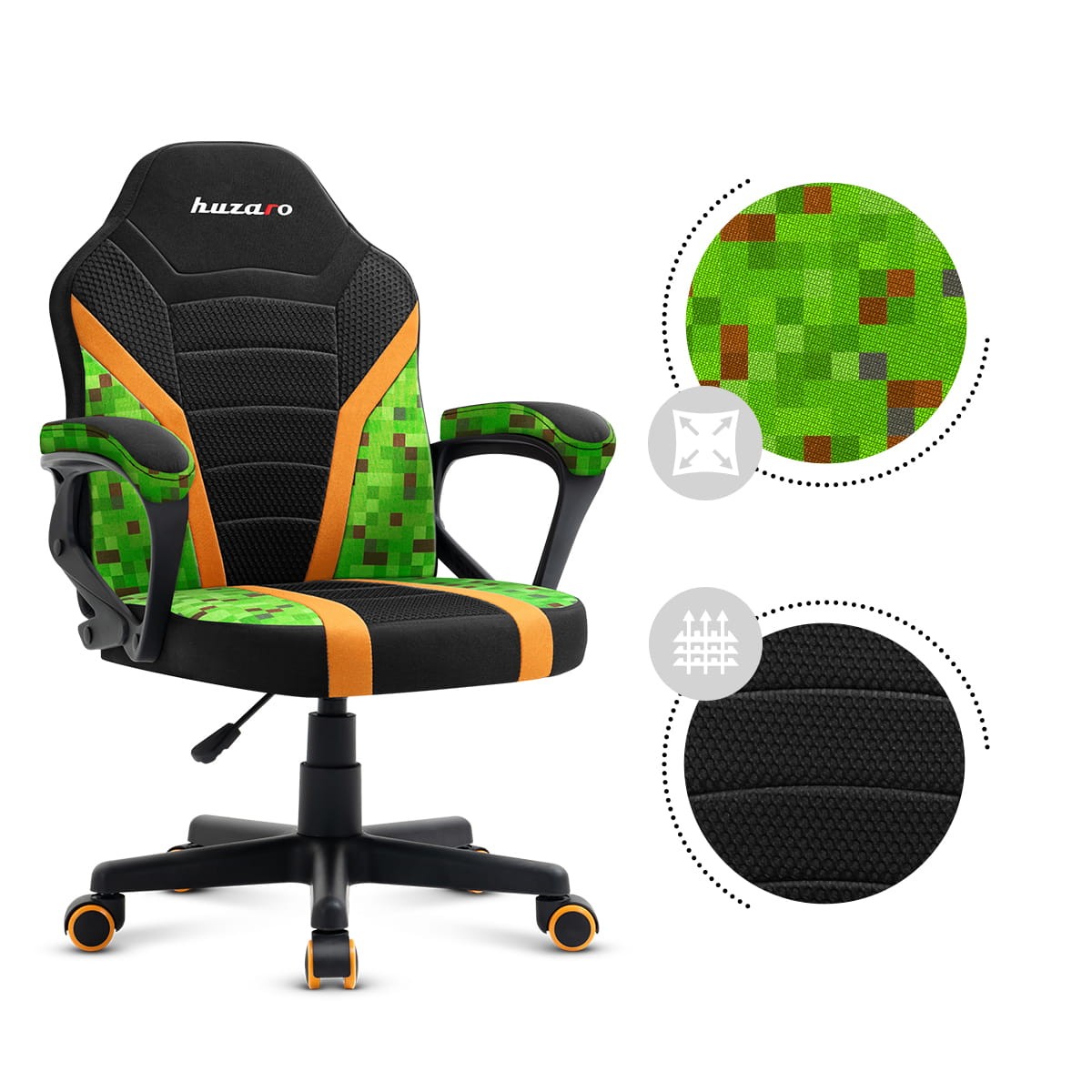OUTLET Sillón gaming para niños HUZARO RANGER 1.0 Pixel Mesh