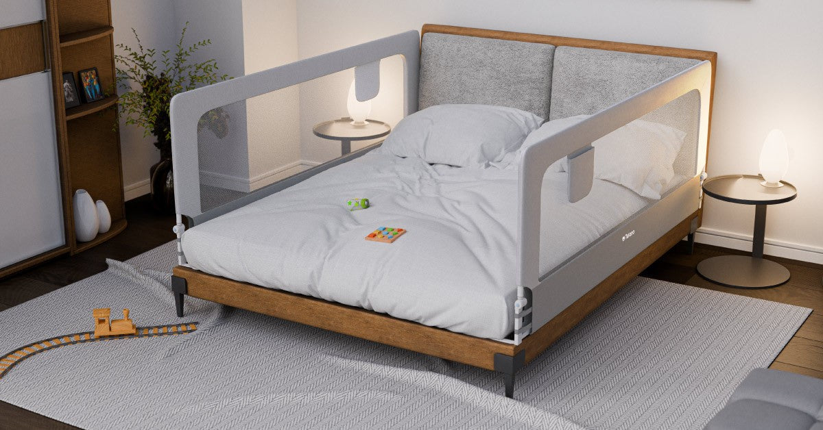 OUTLET Barandilla de seguridad para cama de 200 cm Tulano Cover 30 Blanco-Gris