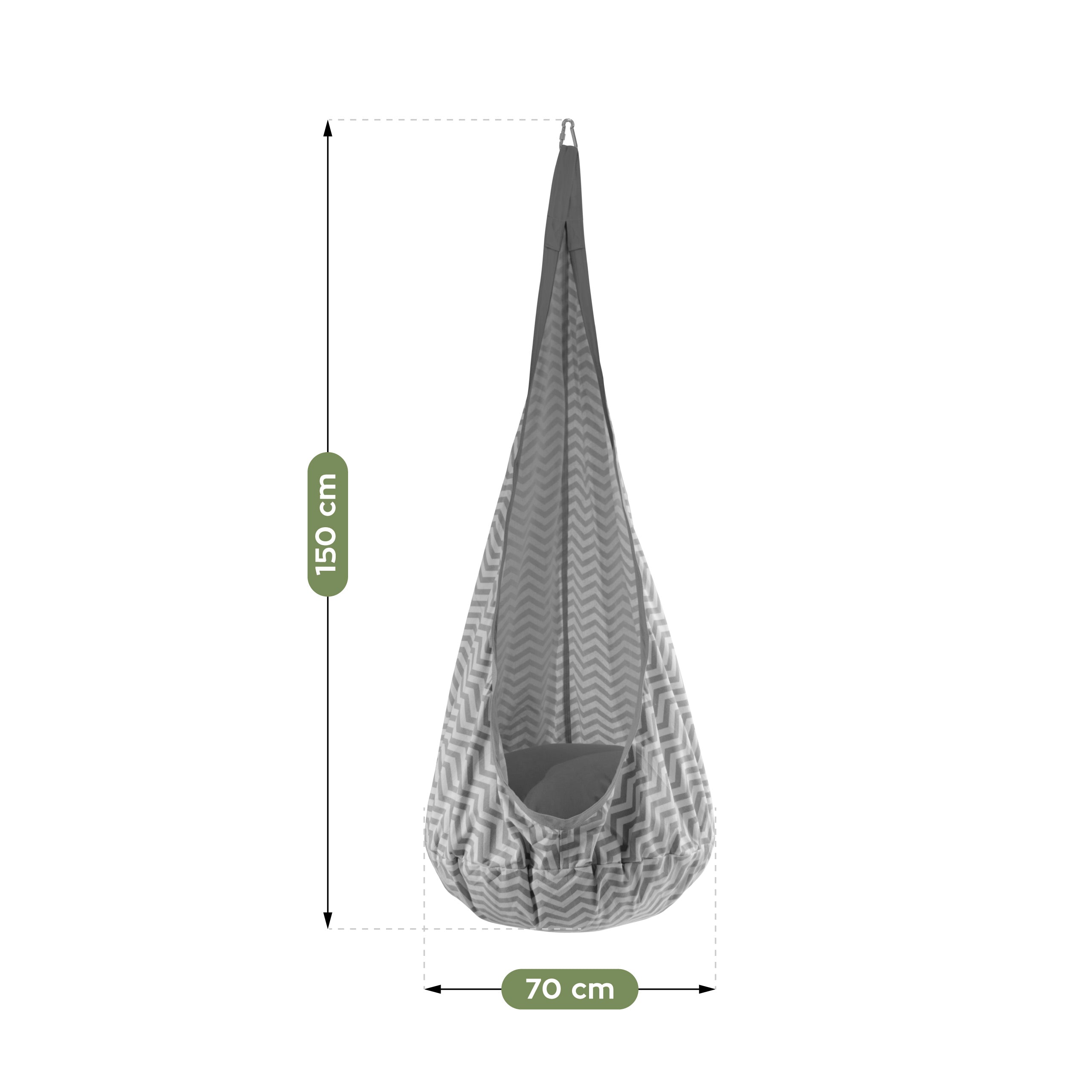 Columpio tipo capullo para niños Tulano Doppo 20 Grey