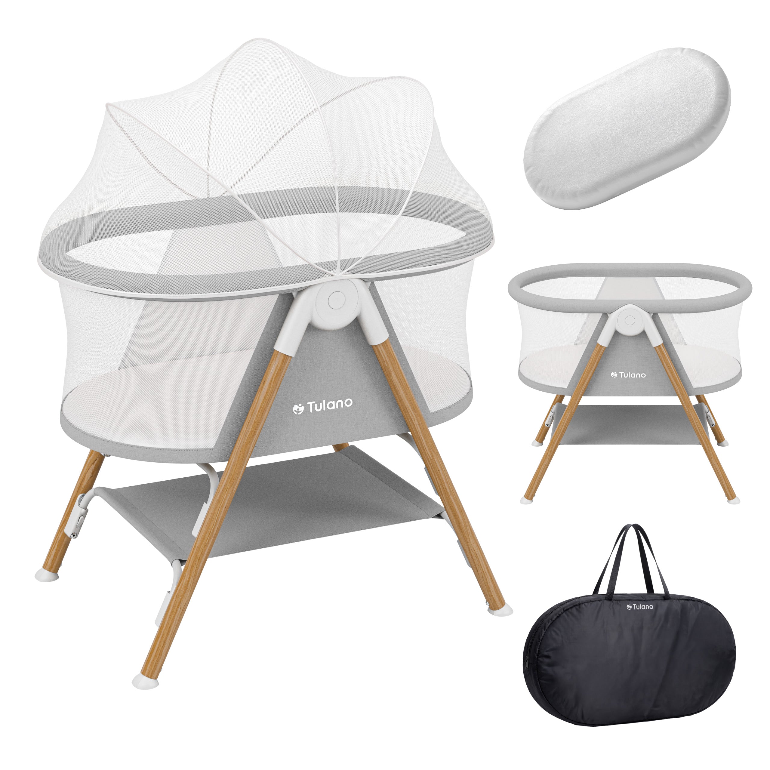 Cuna de viaje para niños Tulano Dream 20 Grey