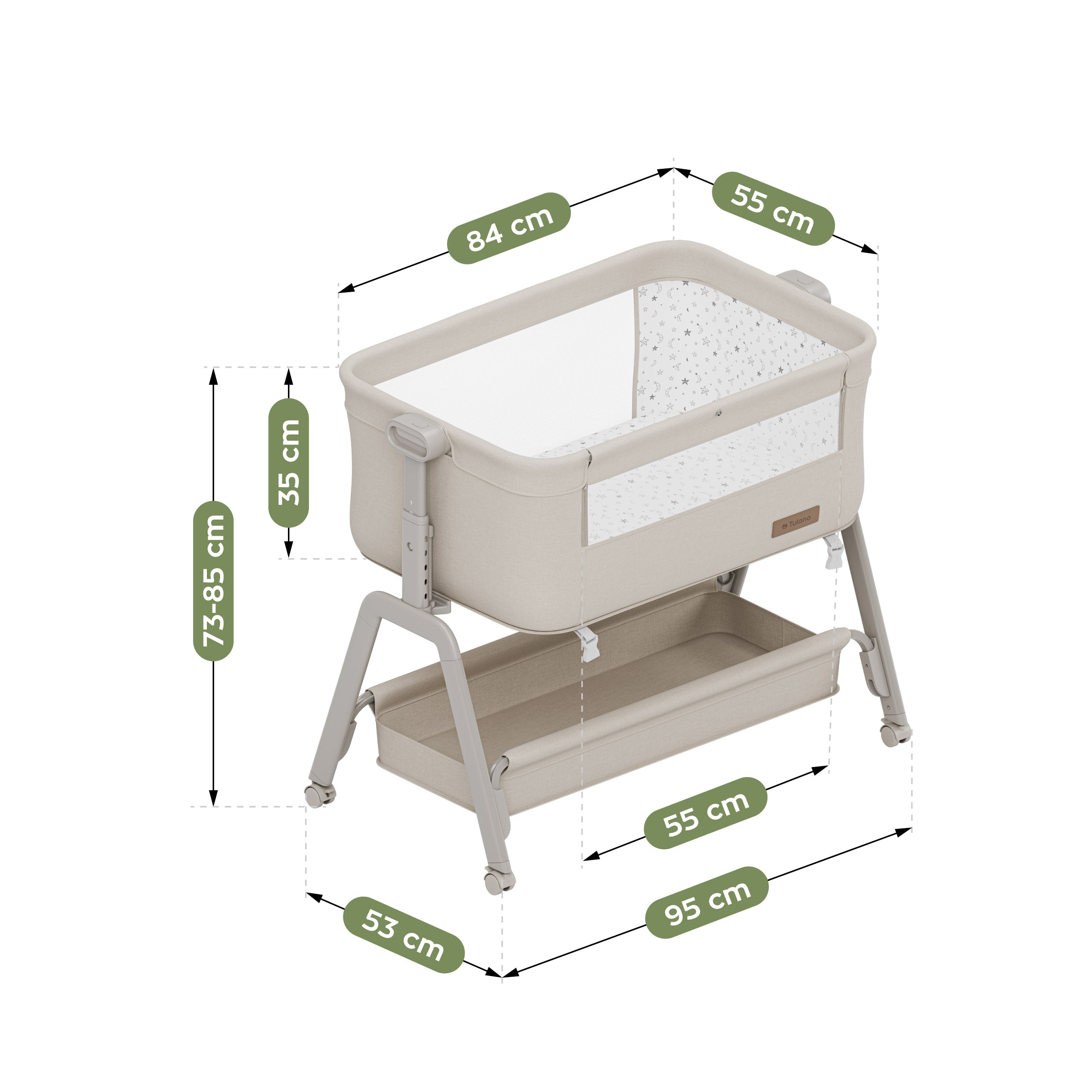 Cuna auxiliar 3 en 1 Tulano Dream 50 Beige
