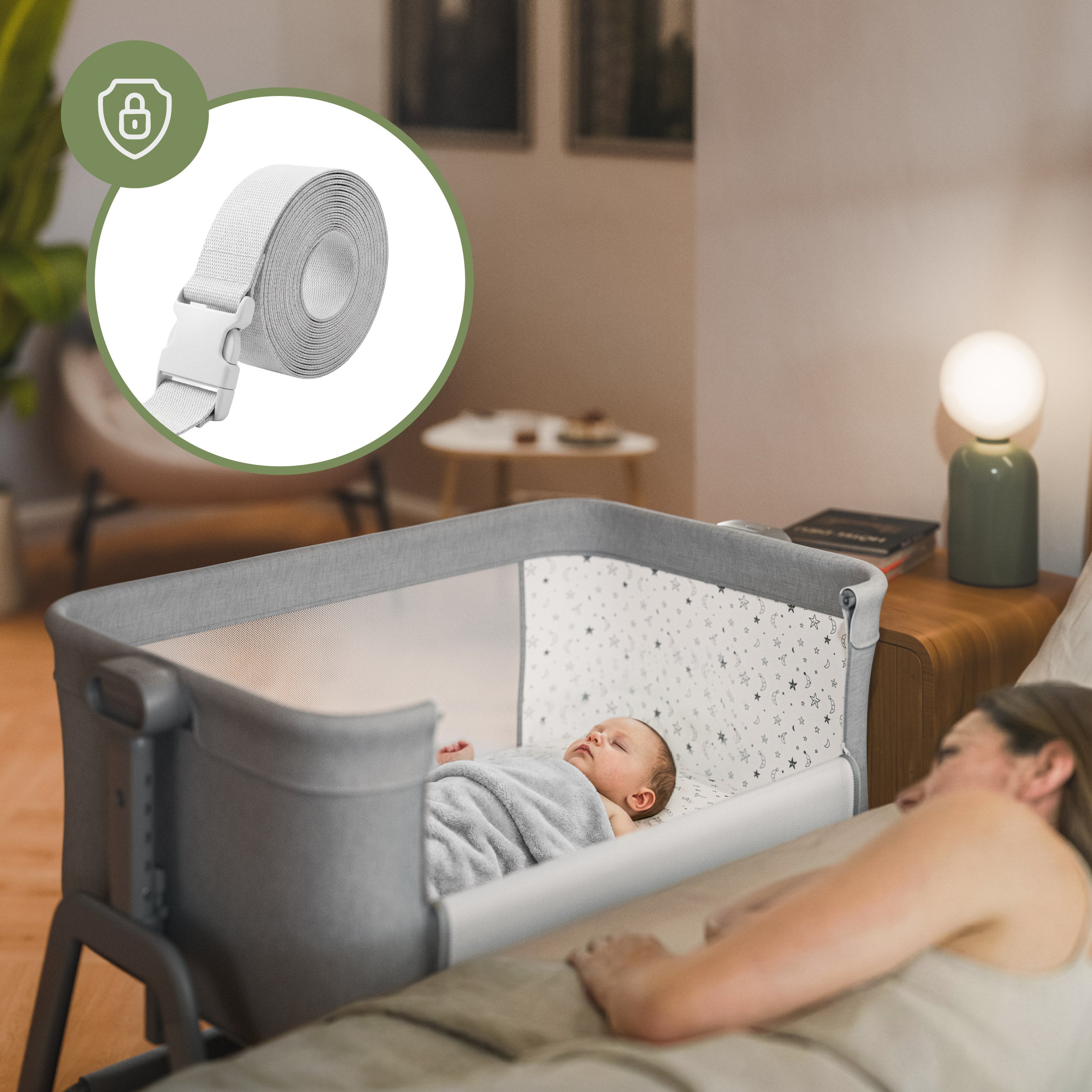 Cuna auxiliar 3 en 1 Tulano Dream 50 Light-Grey