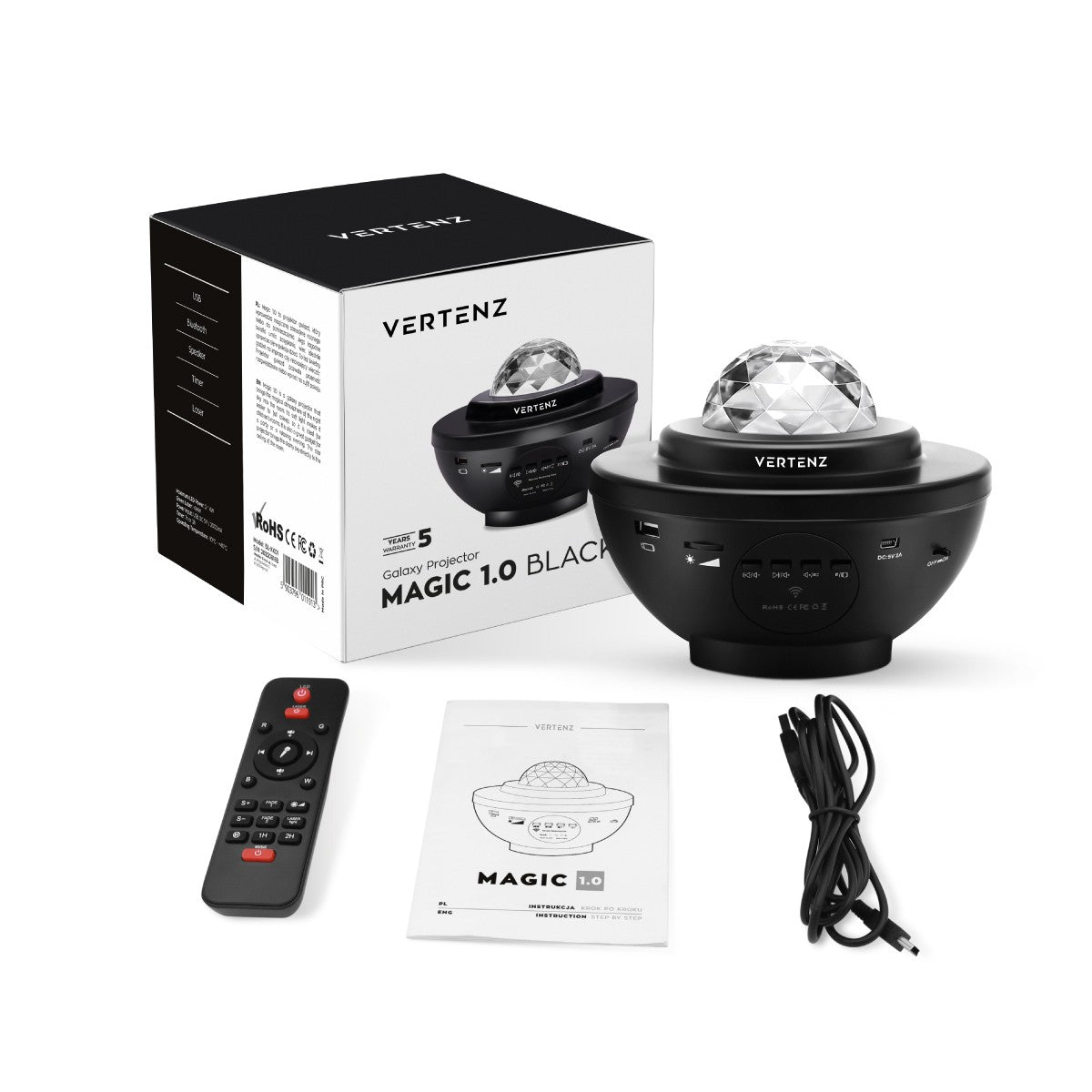 Proyector de estrellas VERTENZ Magic 10 Black