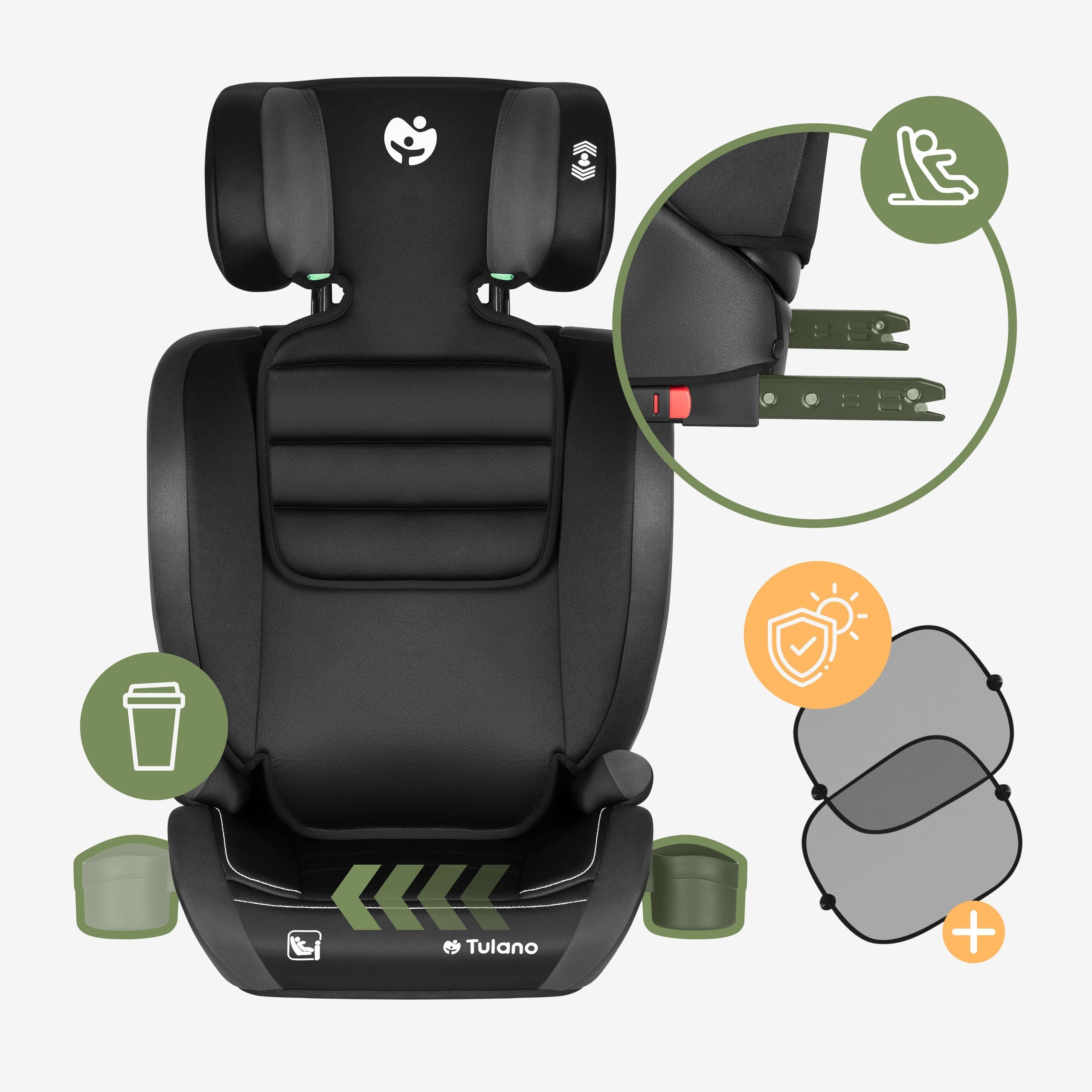 OUTLET Silla de coche Tulano Joy 25 Negro-Gris 100-150 cm I-size