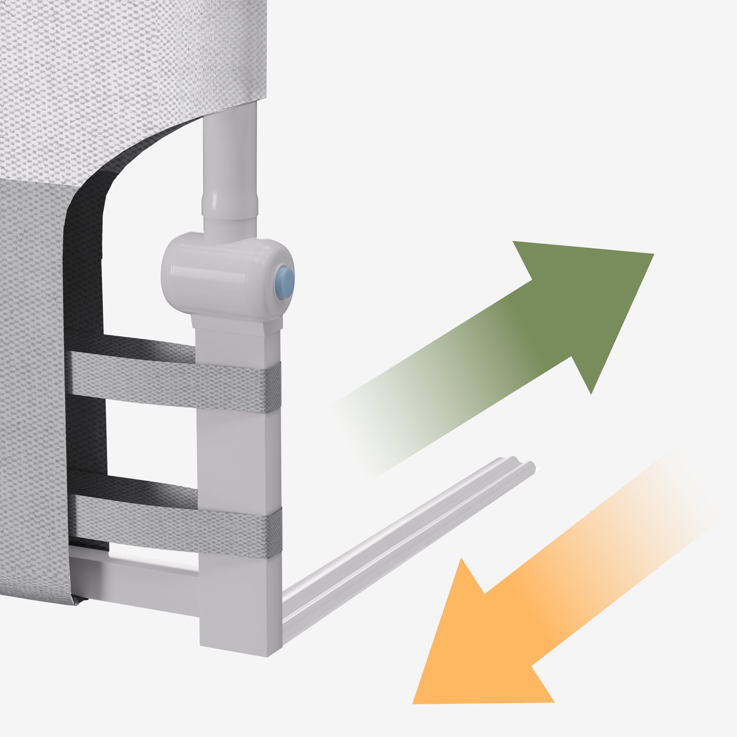 Barandilla de seguridad para cama de 200 cm Tulano Cover 30 Blanco-Gris
