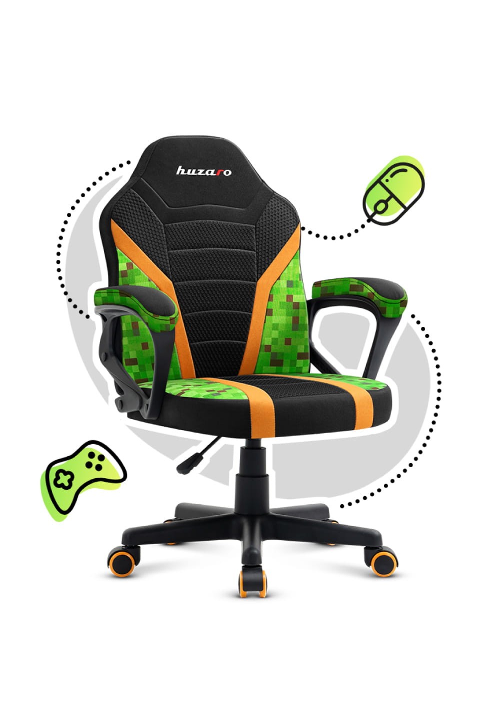 OUTLET Sillón gaming para niños HUZARO RANGER 1.0 Pixel Mesh
