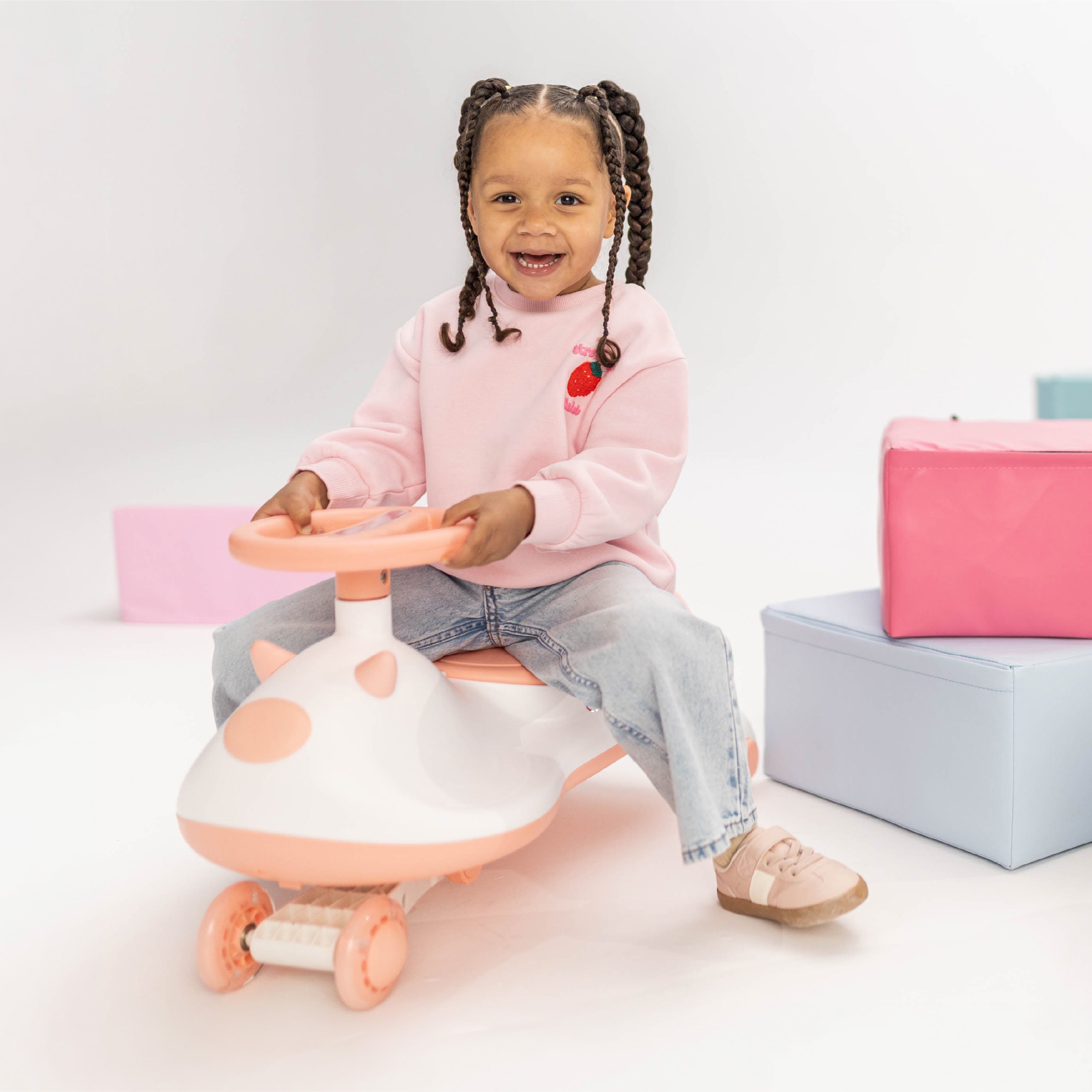 Cochecito infantil por gravedad con luces LED Tulano Focus 45 Pink