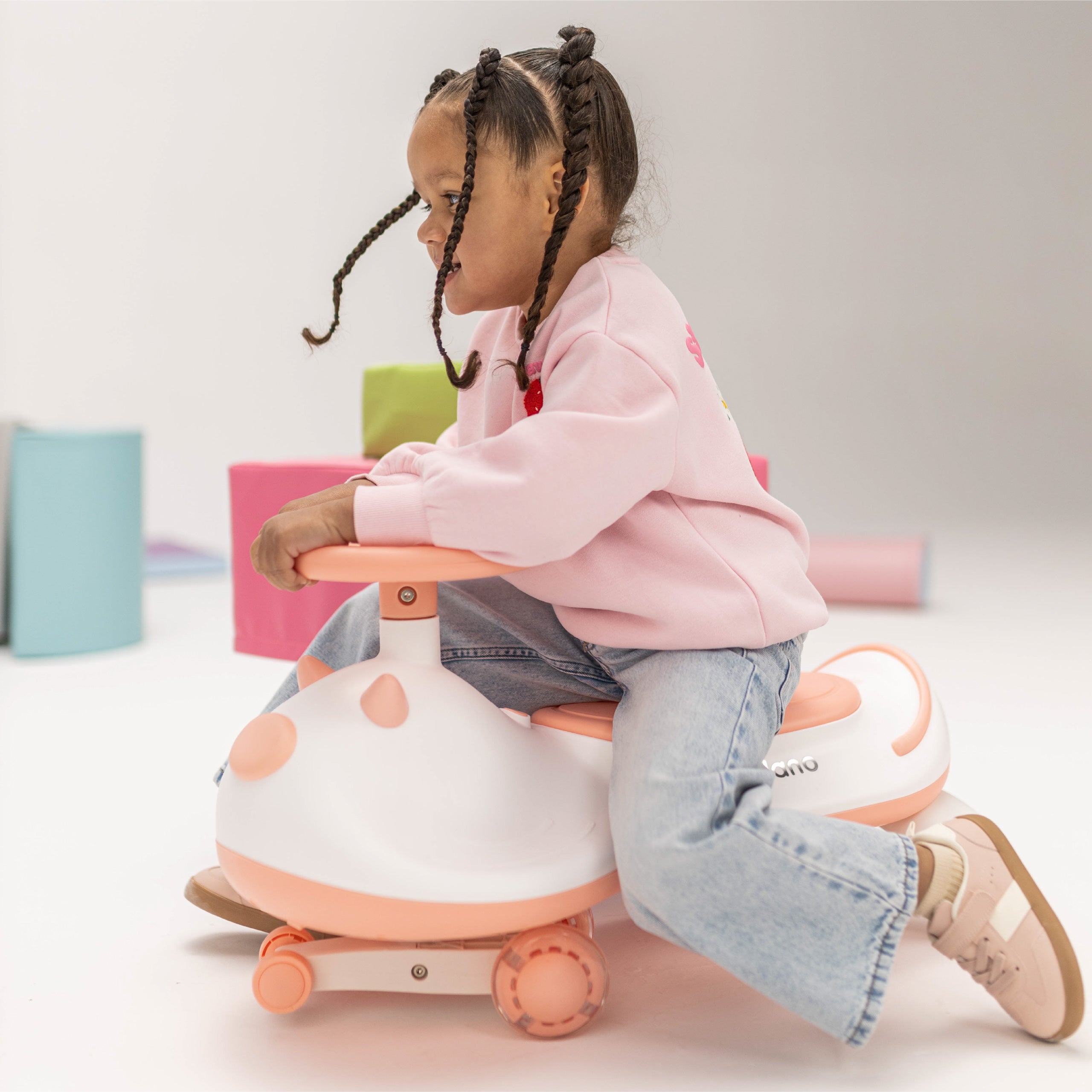 Cochecito infantil por gravedad con luces LED Tulano Focus 45 Pink