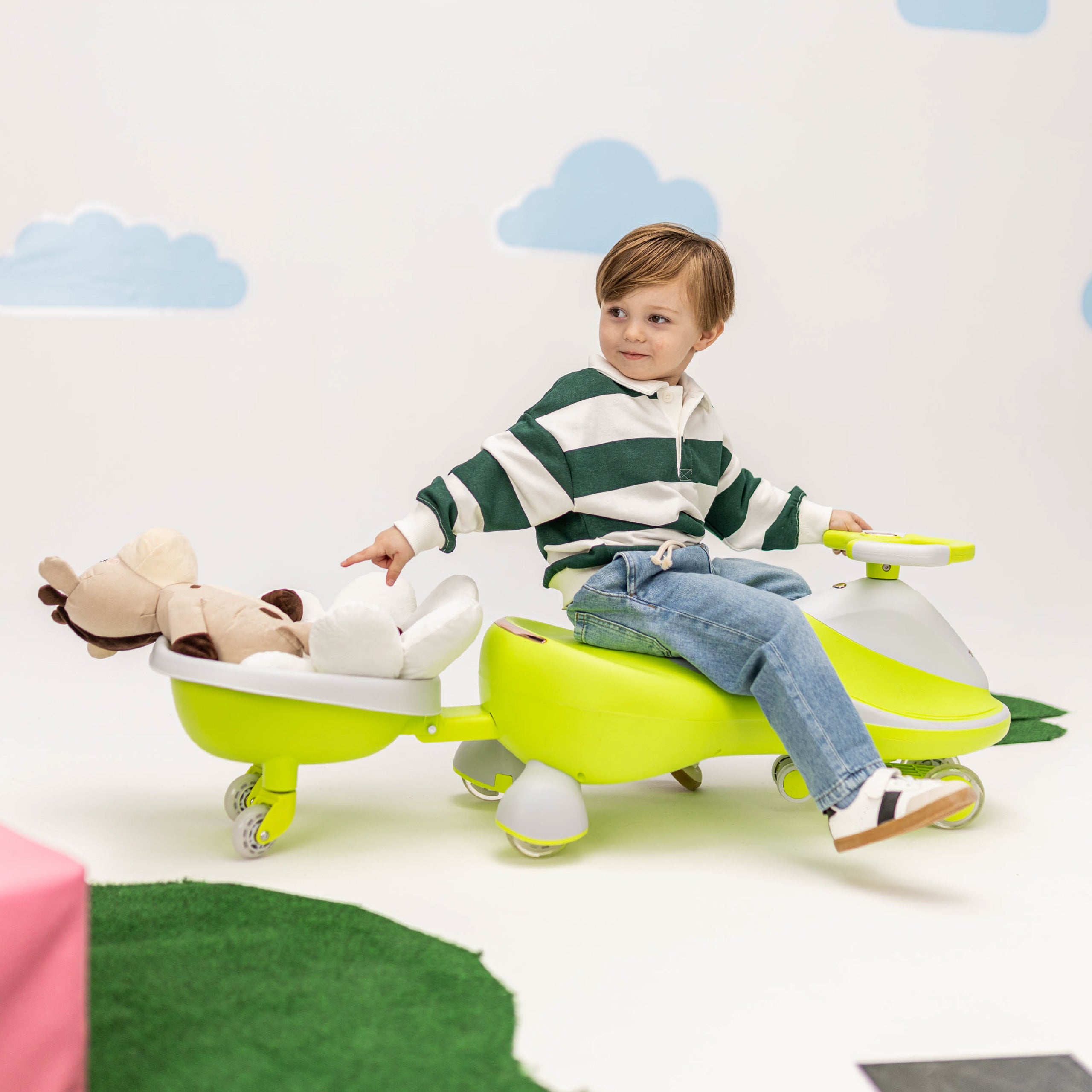 Cochecito infantil por gravedad con luces LED Tulano Focus 55 Green