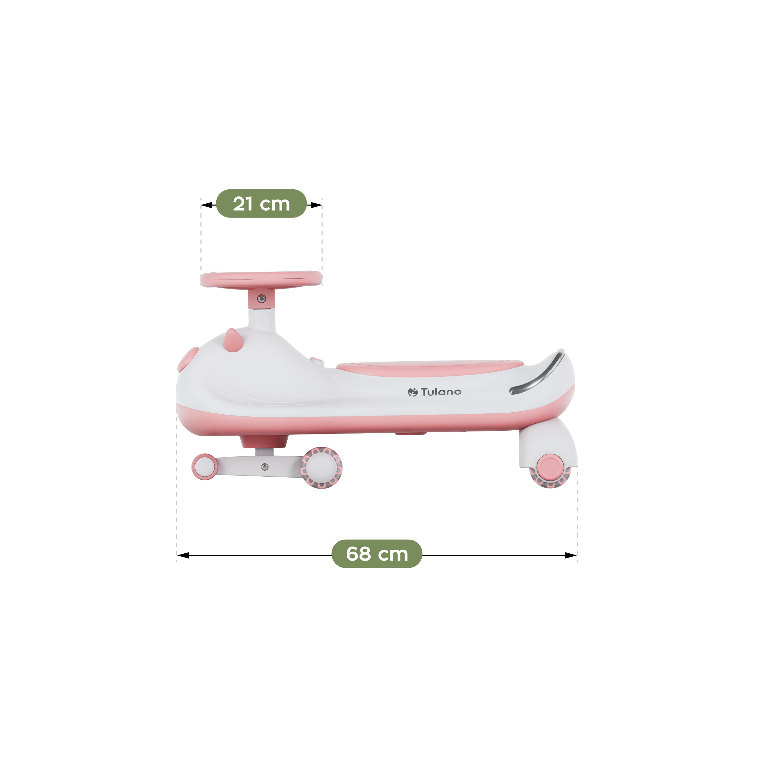 Cochecito infantil por gravedad con luces LED Tulano Focus 45 Pink
