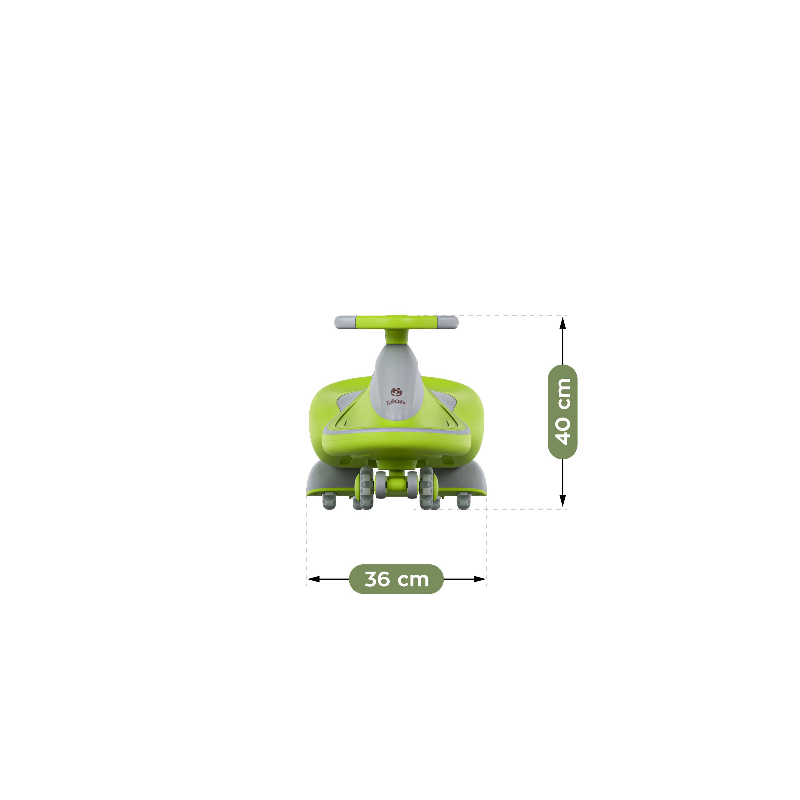Cochecito infantil por gravedad con luces LED Tulano Focus 55 Green