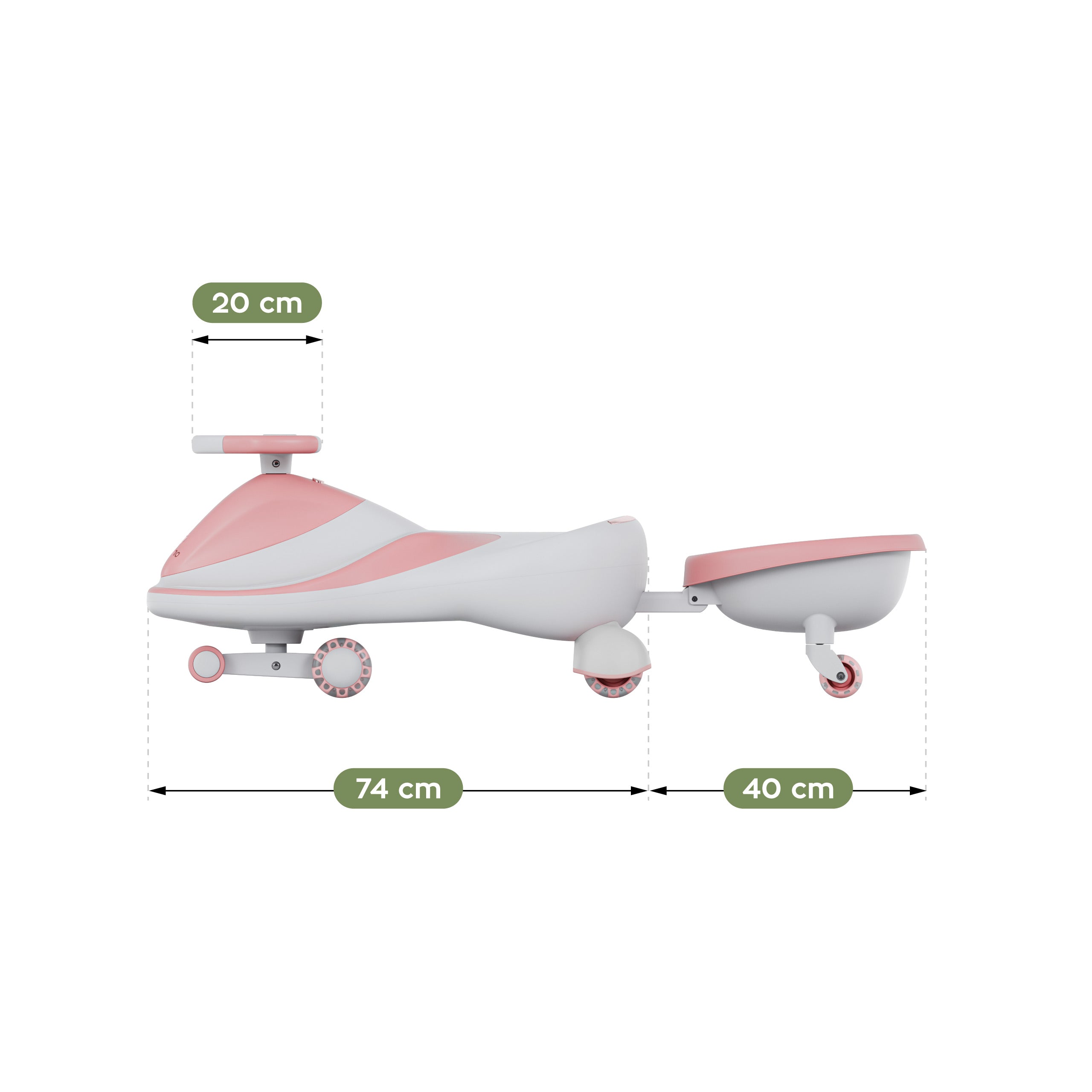 Cochecito infantil por gravedad con luces LED Tulano Focus 55 Pink