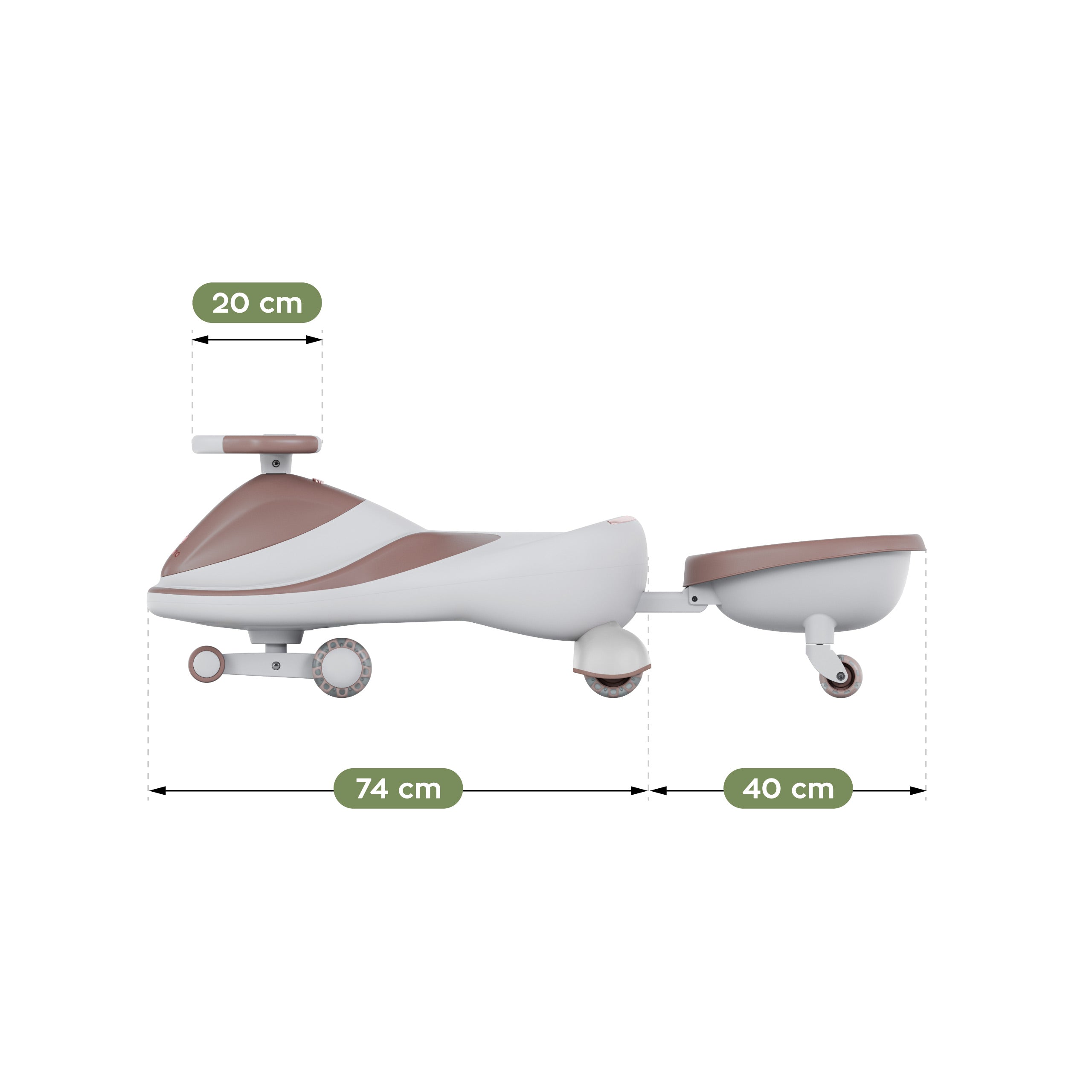 Cochecito infantil por gravedad con luces LED Tulano Focus 55 Grey
