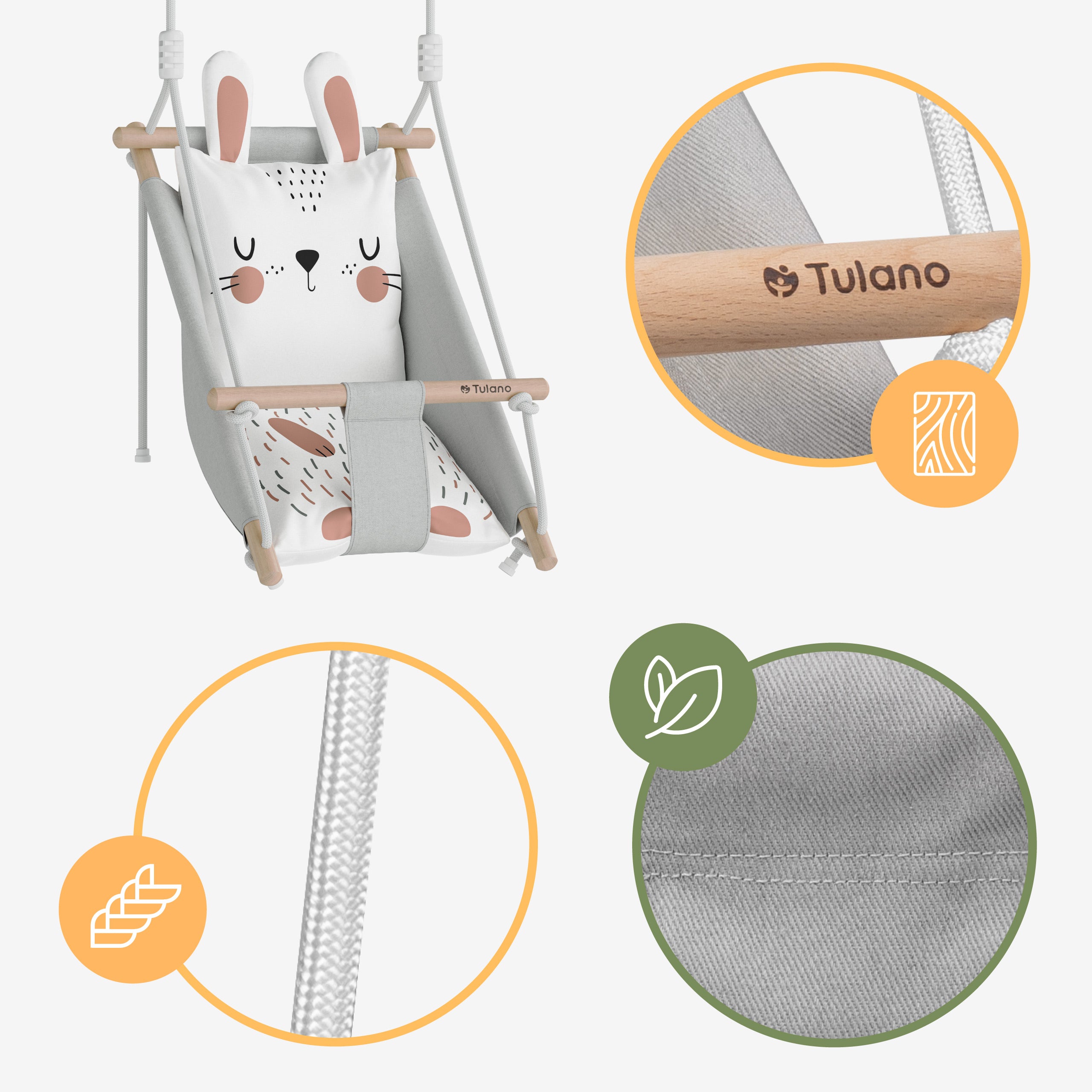 Columpio infantil Tulano Hop 45 Rabbit