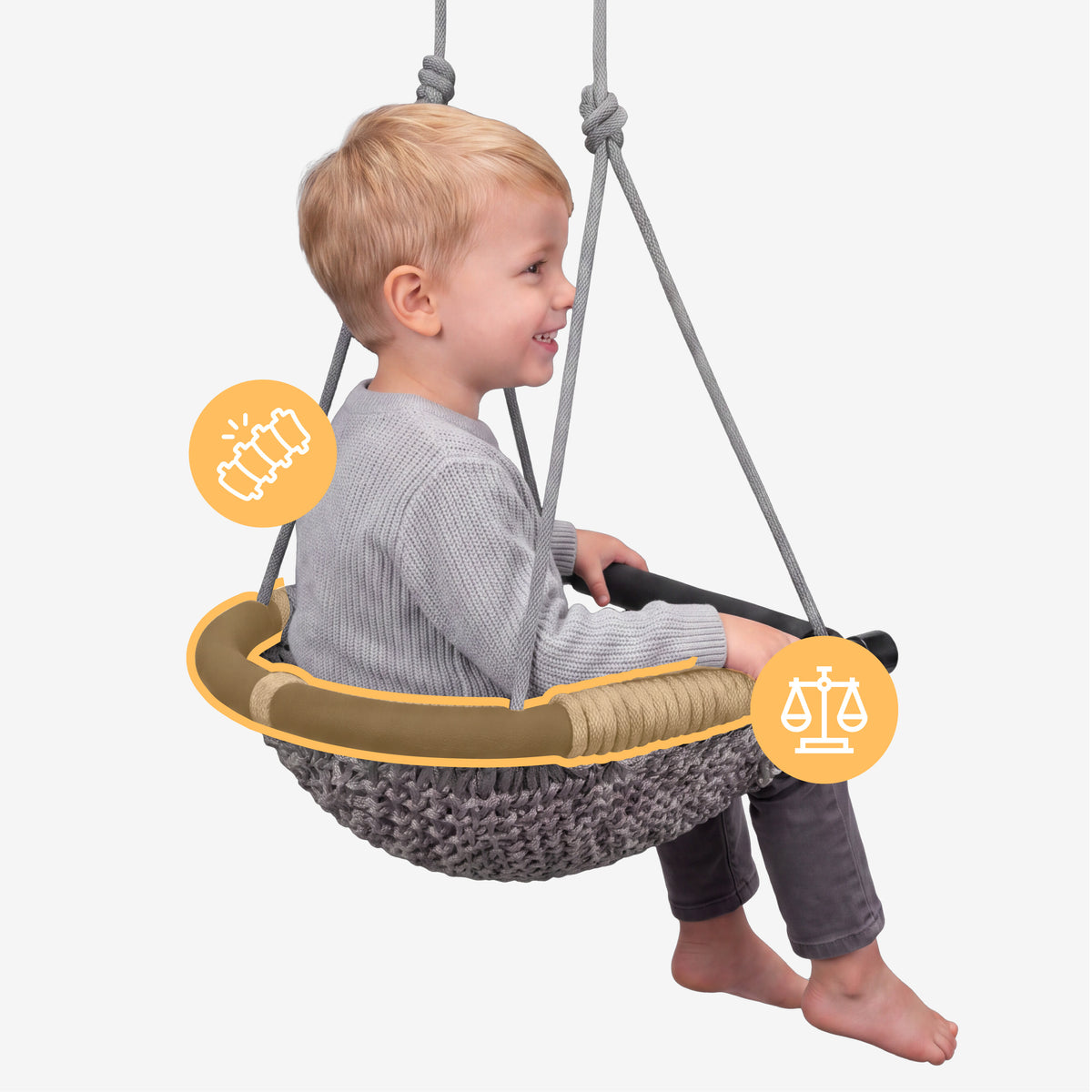 Columpio infantil Tulano Hop 50 Grey