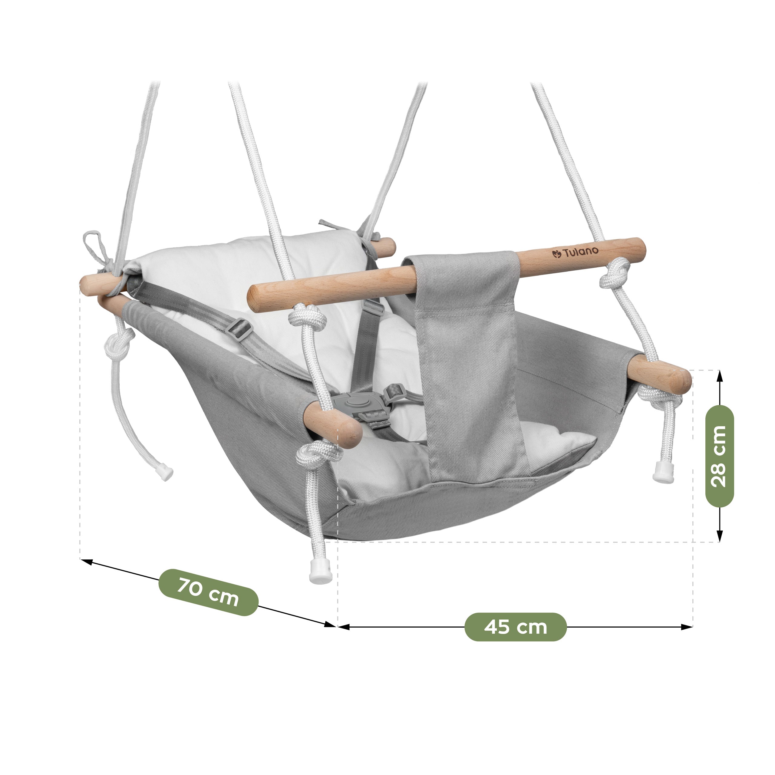 Columpio-mecedora para niños TULANO Hop 40 Gris-Blanco