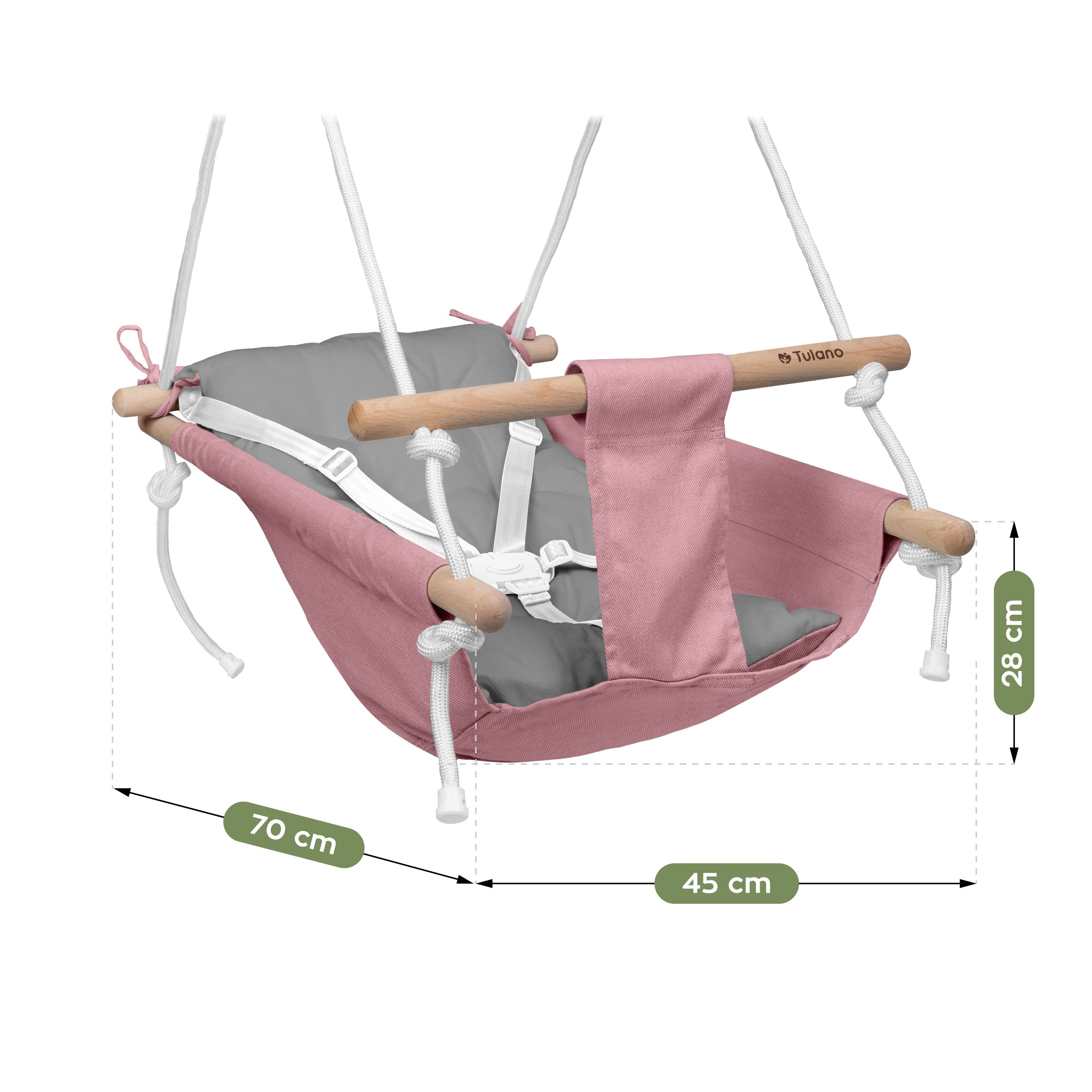 Columpio-mecedora para niños TULANO Hop 40 rosa-gris