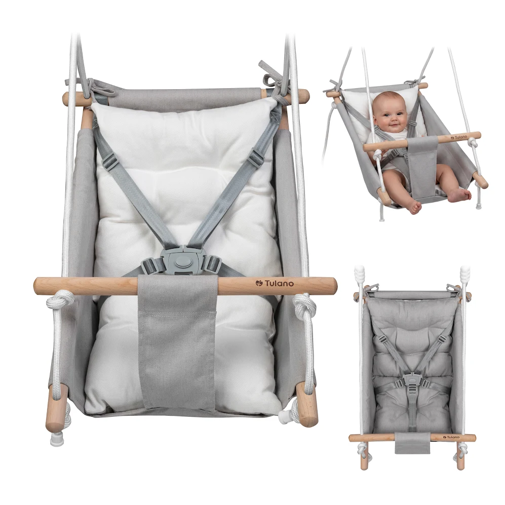 Columpio-mecedora para niños TULANO Hop 40 Gris-Blanco