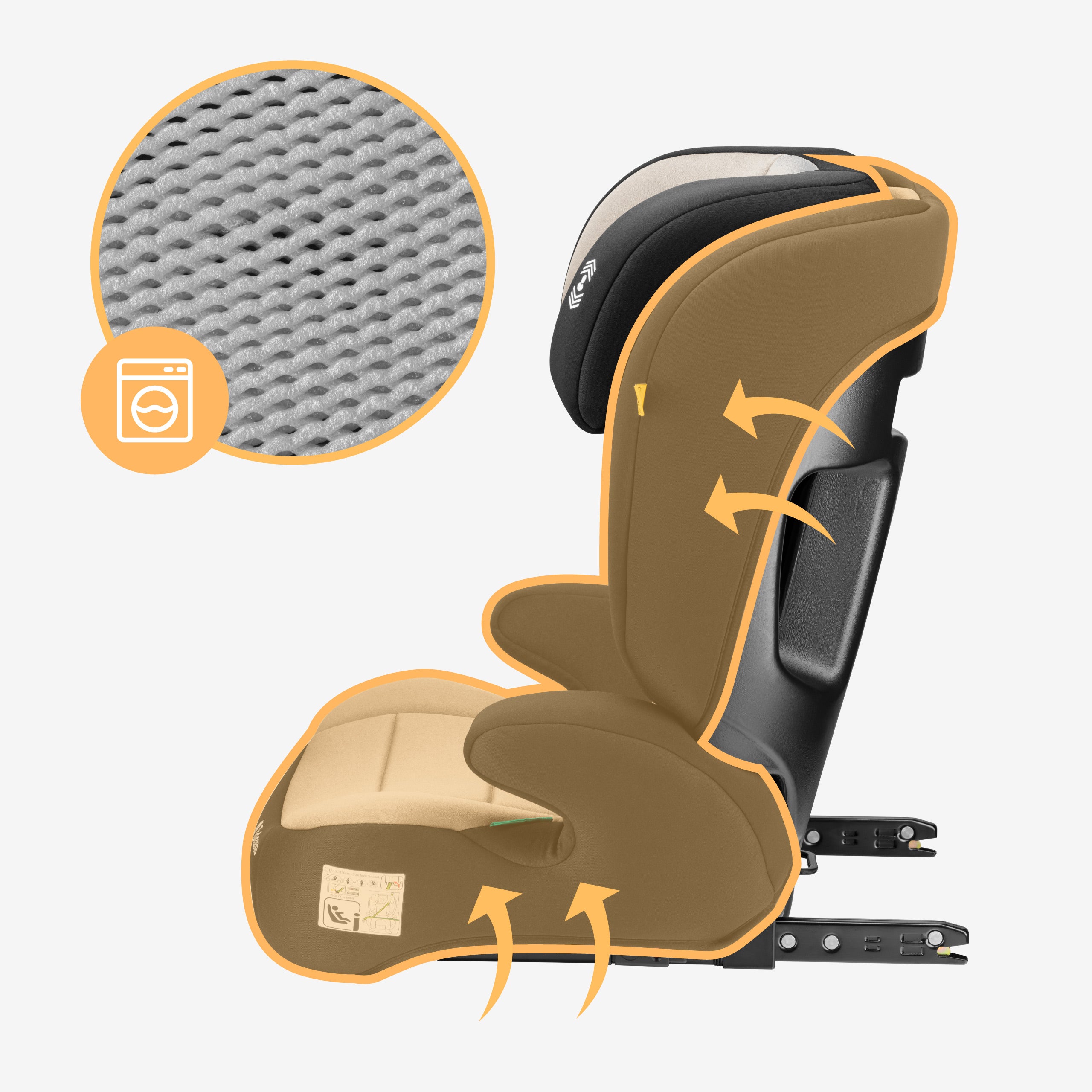 Silla de coche para niños 2 en 1, de 100 a 150 cm, Joy 45 Beige I-Size