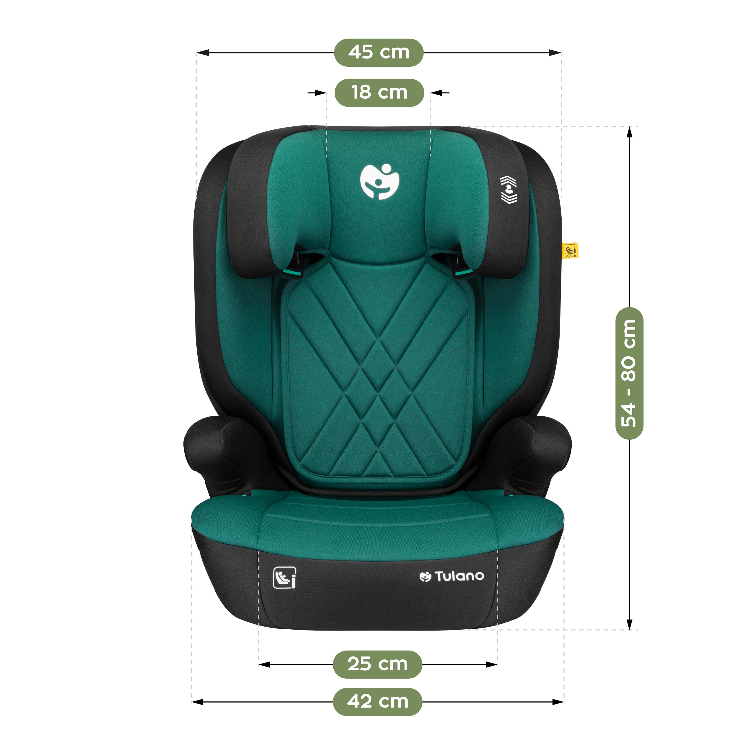 Silla de coche para niños 2 en 1, de 100 a 150 cm, Joy 45 Green I-Size
