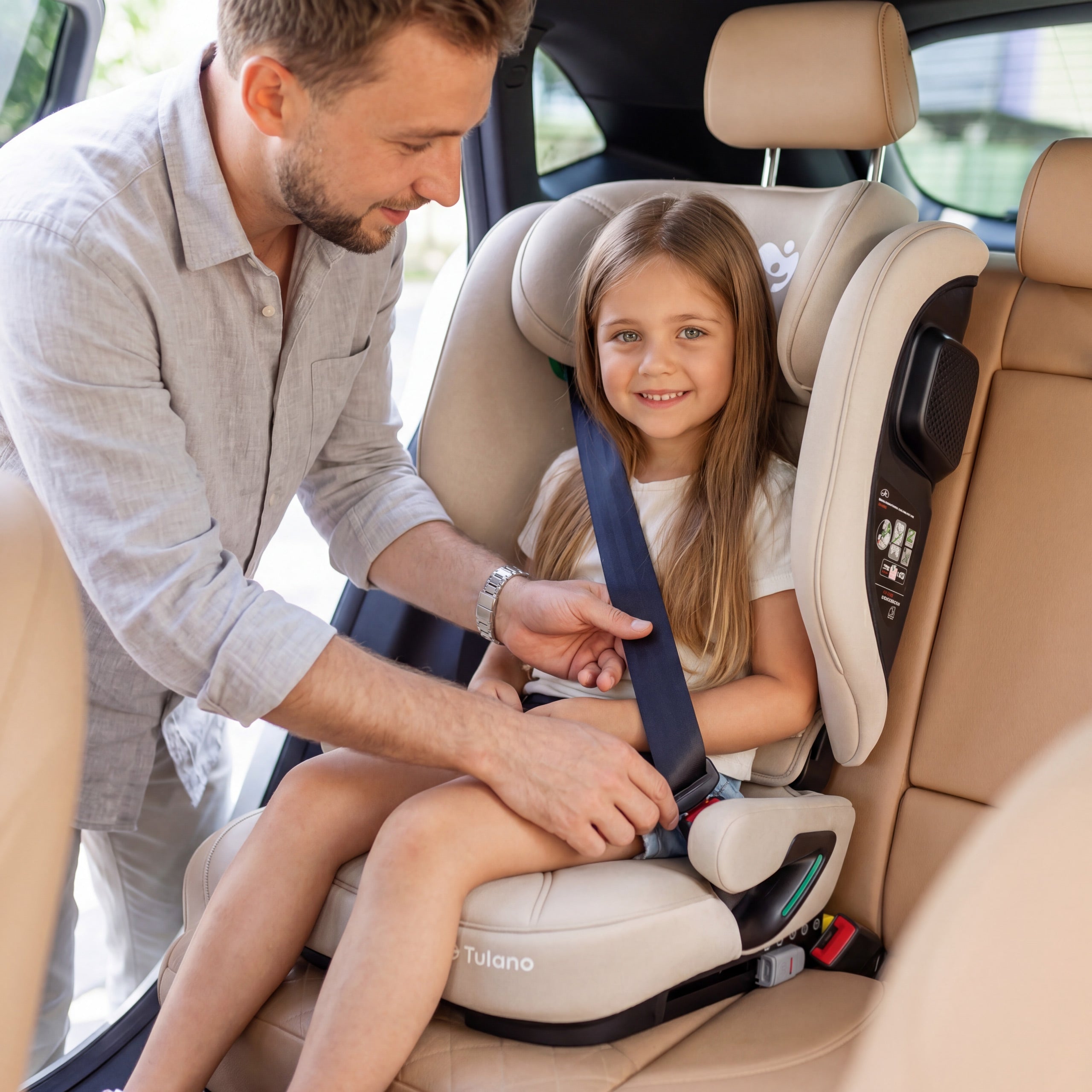 Silla de coche para niños de 100 a 150 cm Tulano Joy 55 Beige I-Size