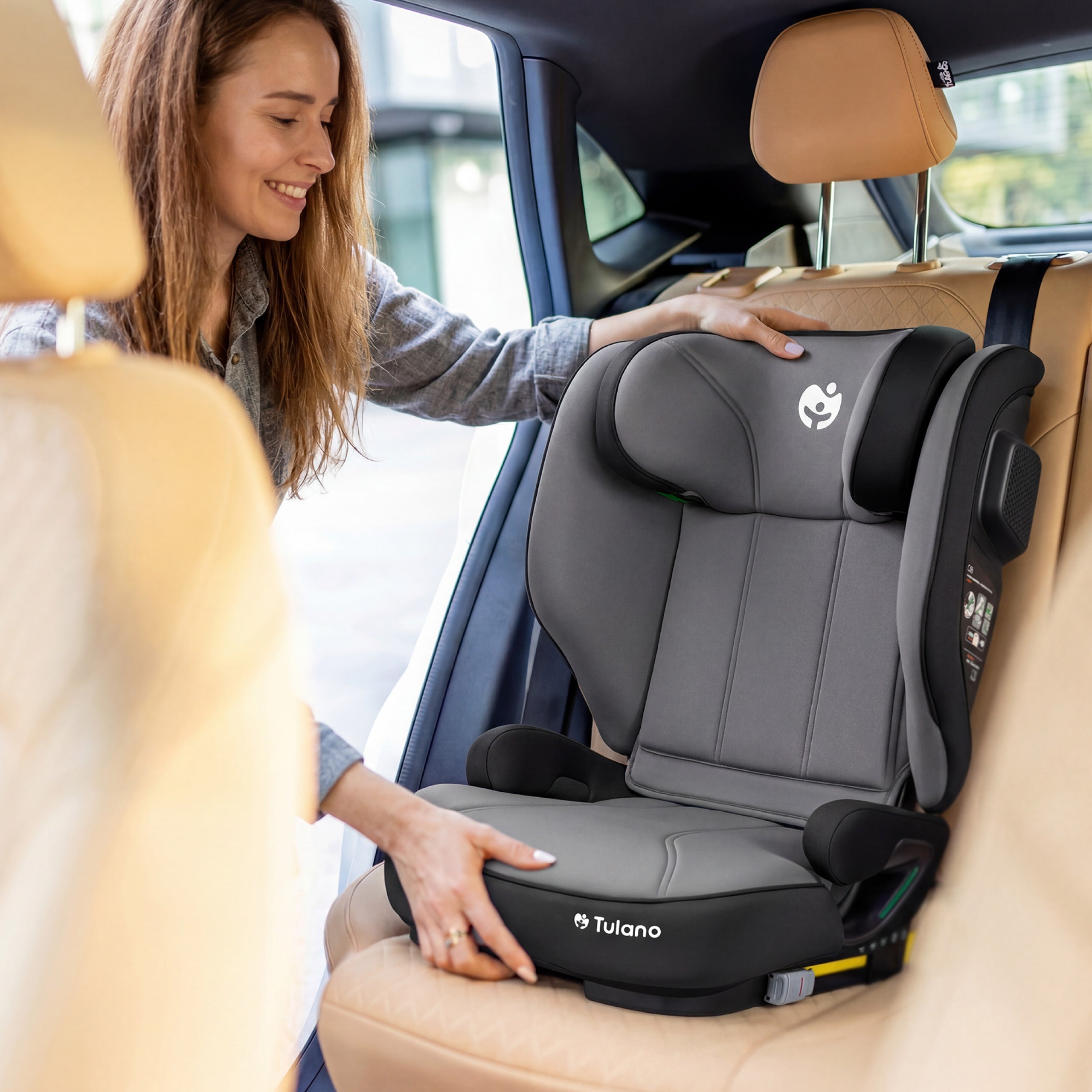 Silla de coche para niños de 100 a 150 cm Tulano Joy 55 Black-Grey I-Size