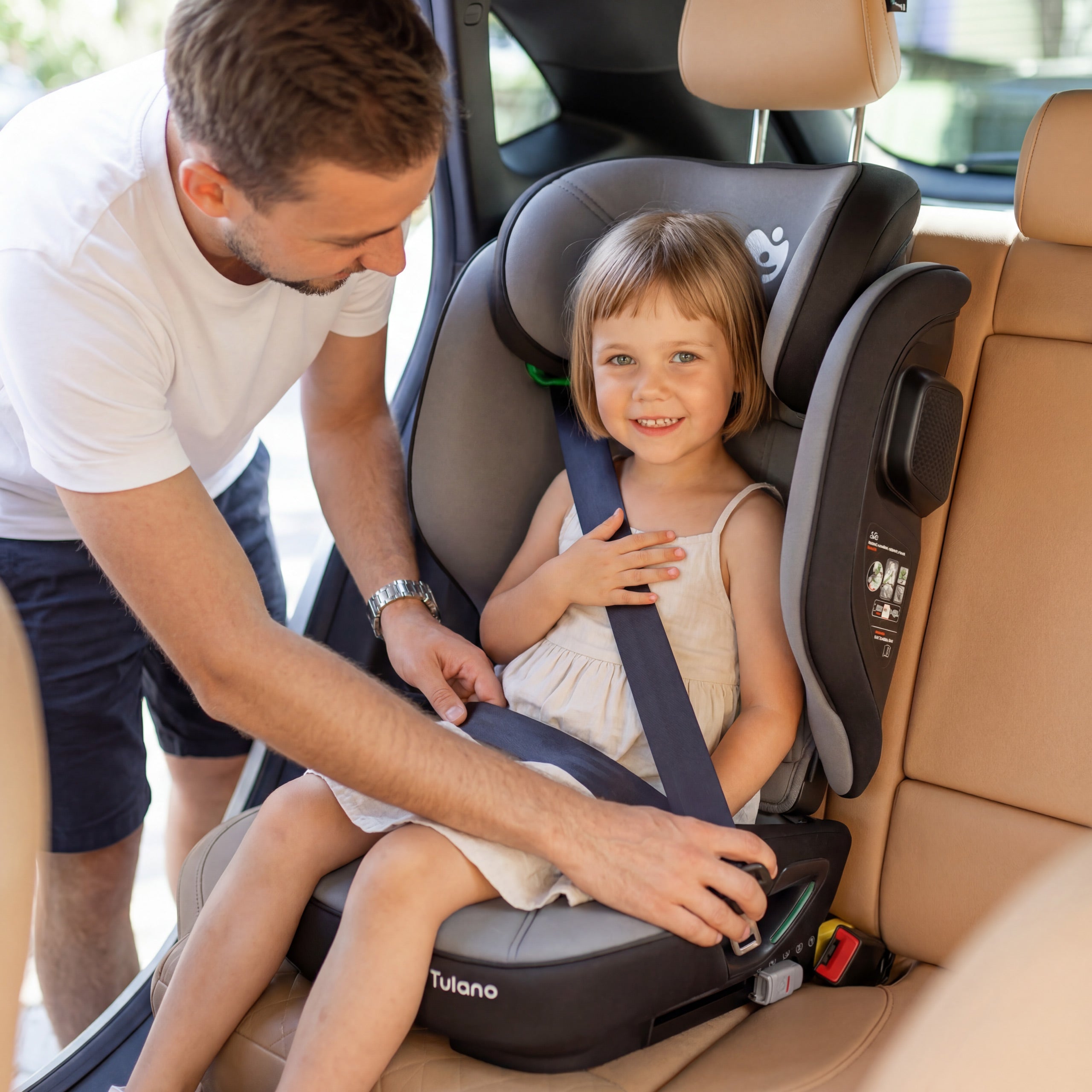 Silla de coche para niños de 100 a 150 cm Tulano Joy 55 Black-Grey I-Size