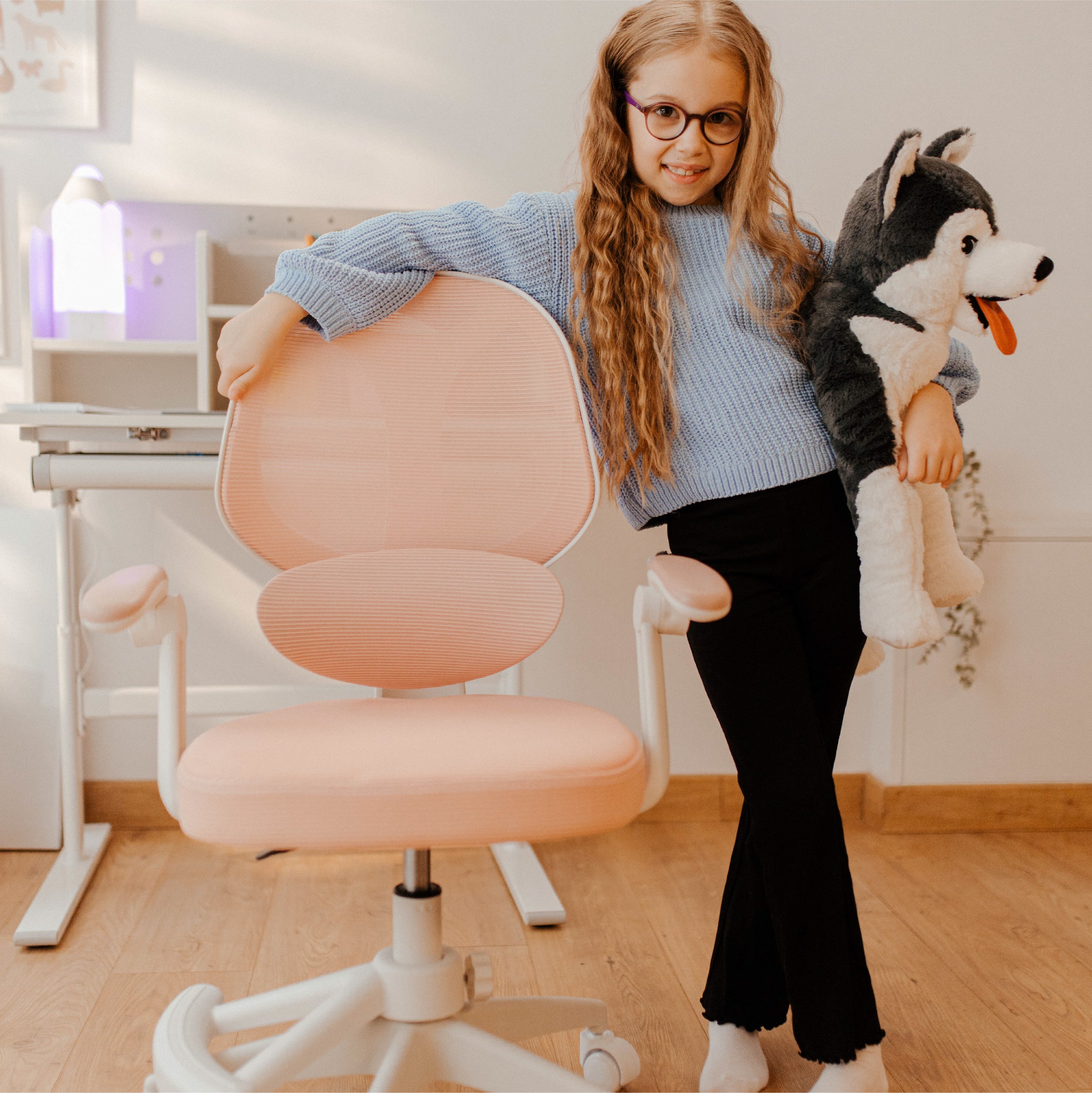 Sillón ajustable para niños Mark Adler Junior 4.5 Rosa