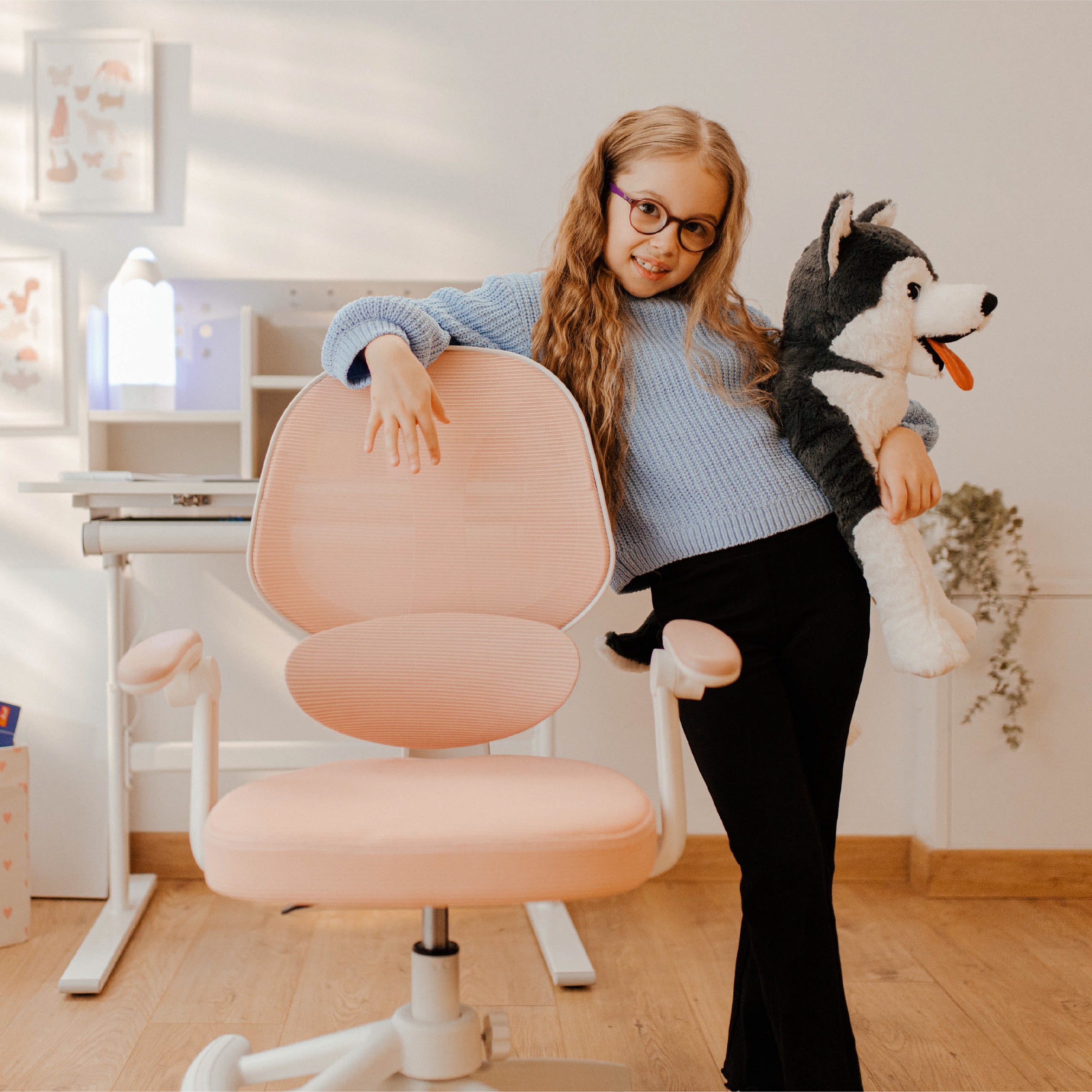Sillón ajustable para niños Mark Adler Junior 4.5 Rosa