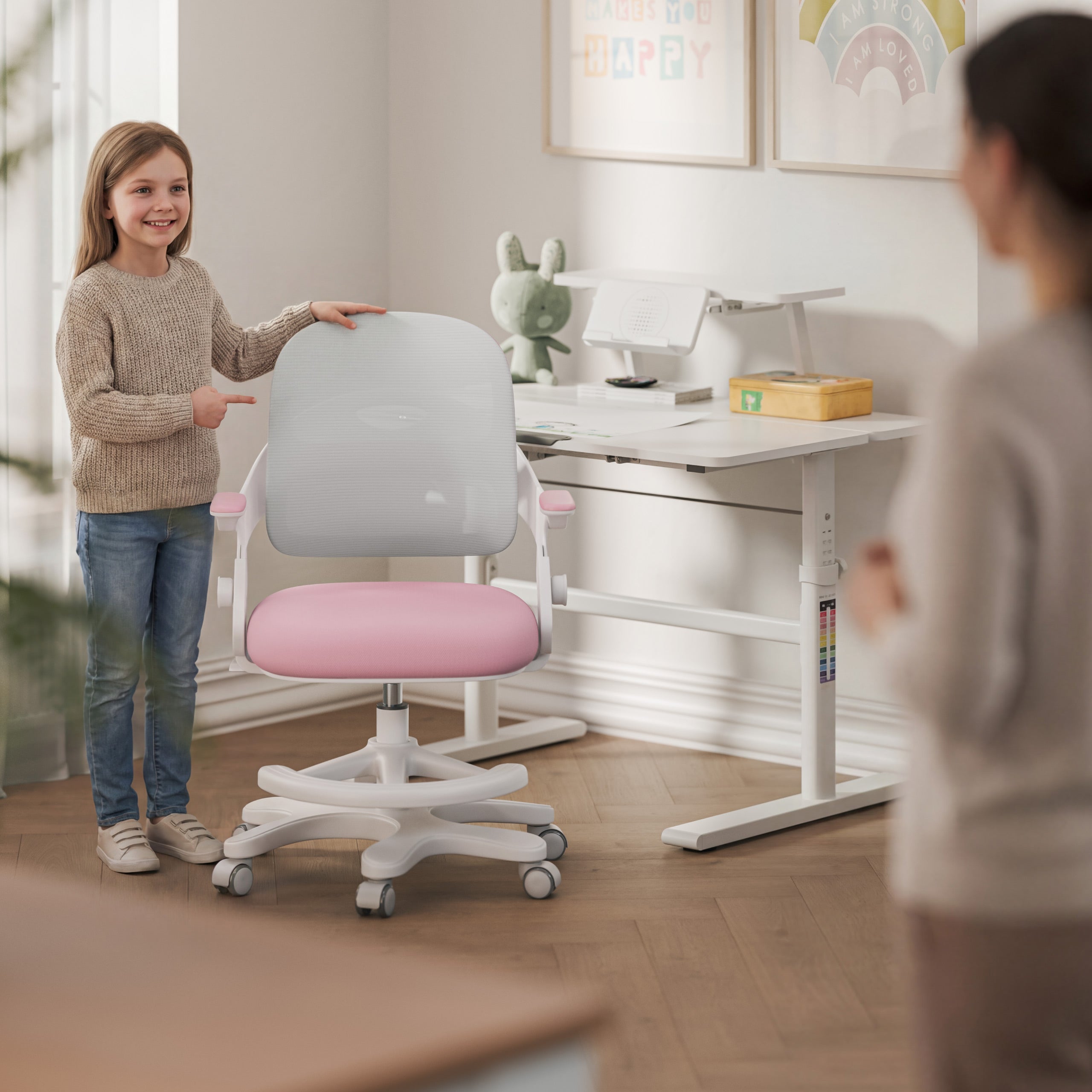OUTLET Silla de escritorio para niños Mark Adler Junior 4.3 Rosa-gris