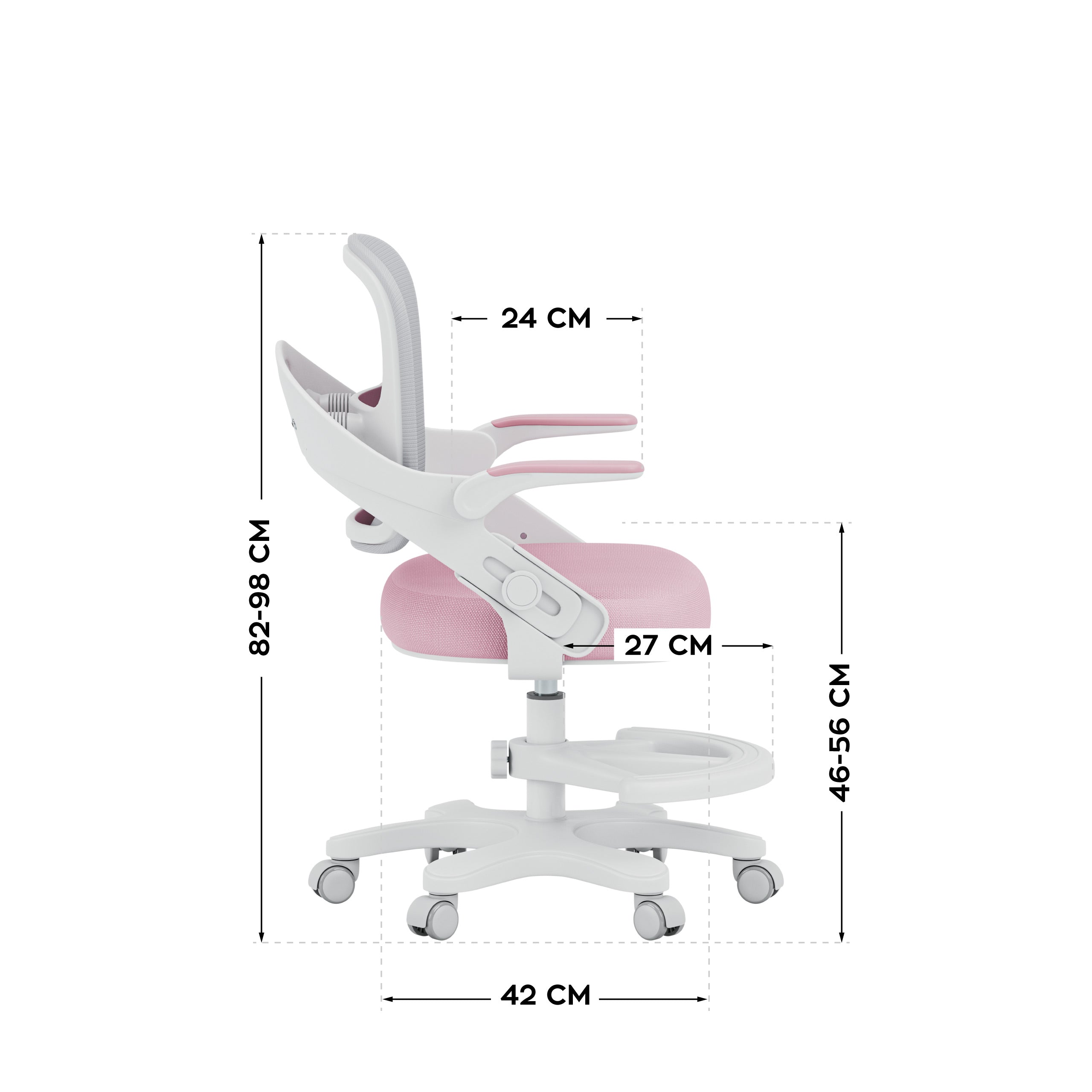 Sillón de escritorio para niños Mark Adler Junior 4.3 rosa-gris