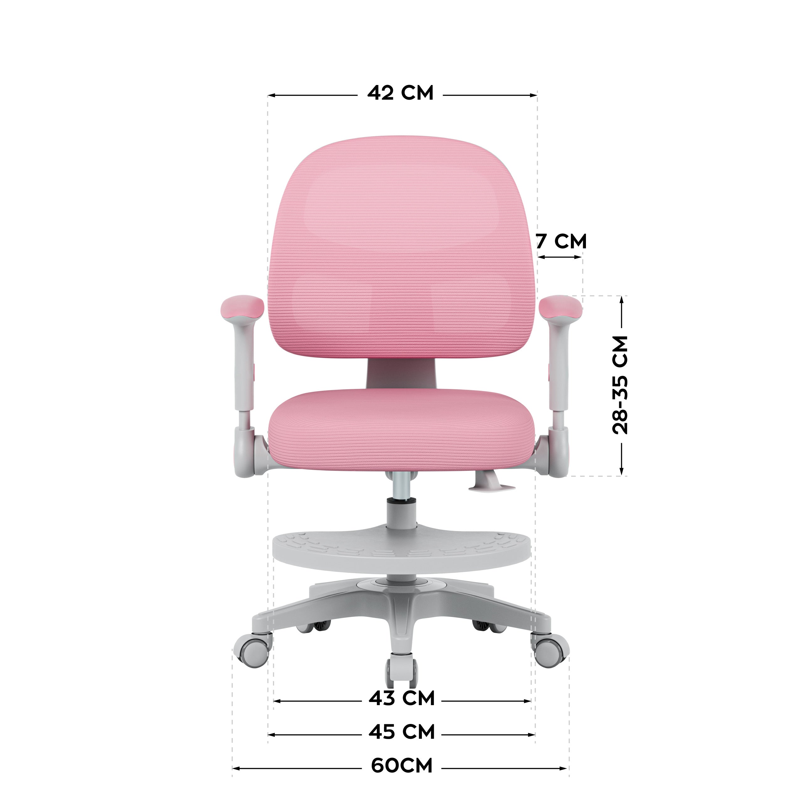 Sillón ajustable para niños Mark Adler Junior 5.0 Rosa