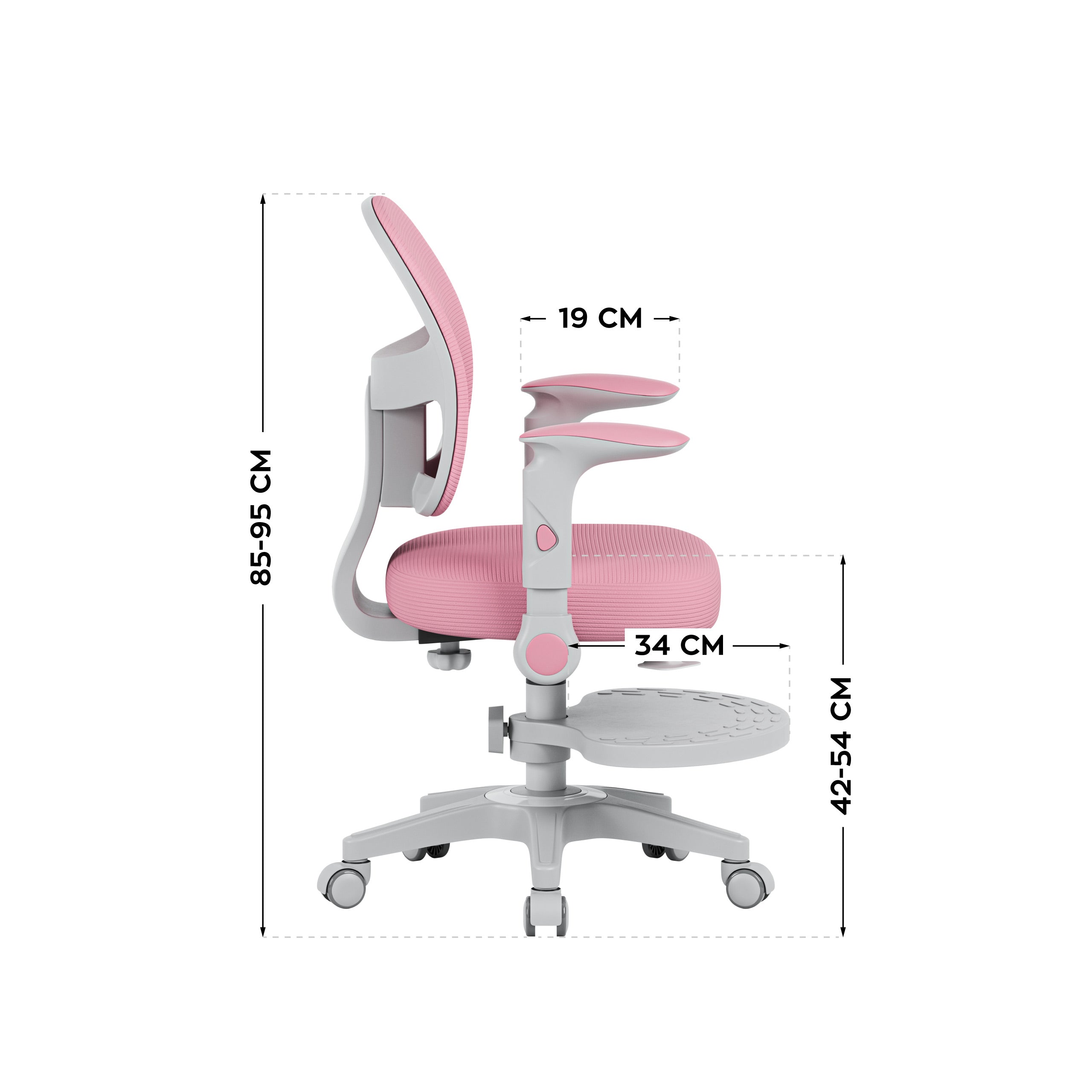 Sillón ajustable para niños Mark Adler Junior 5.0 Rosa