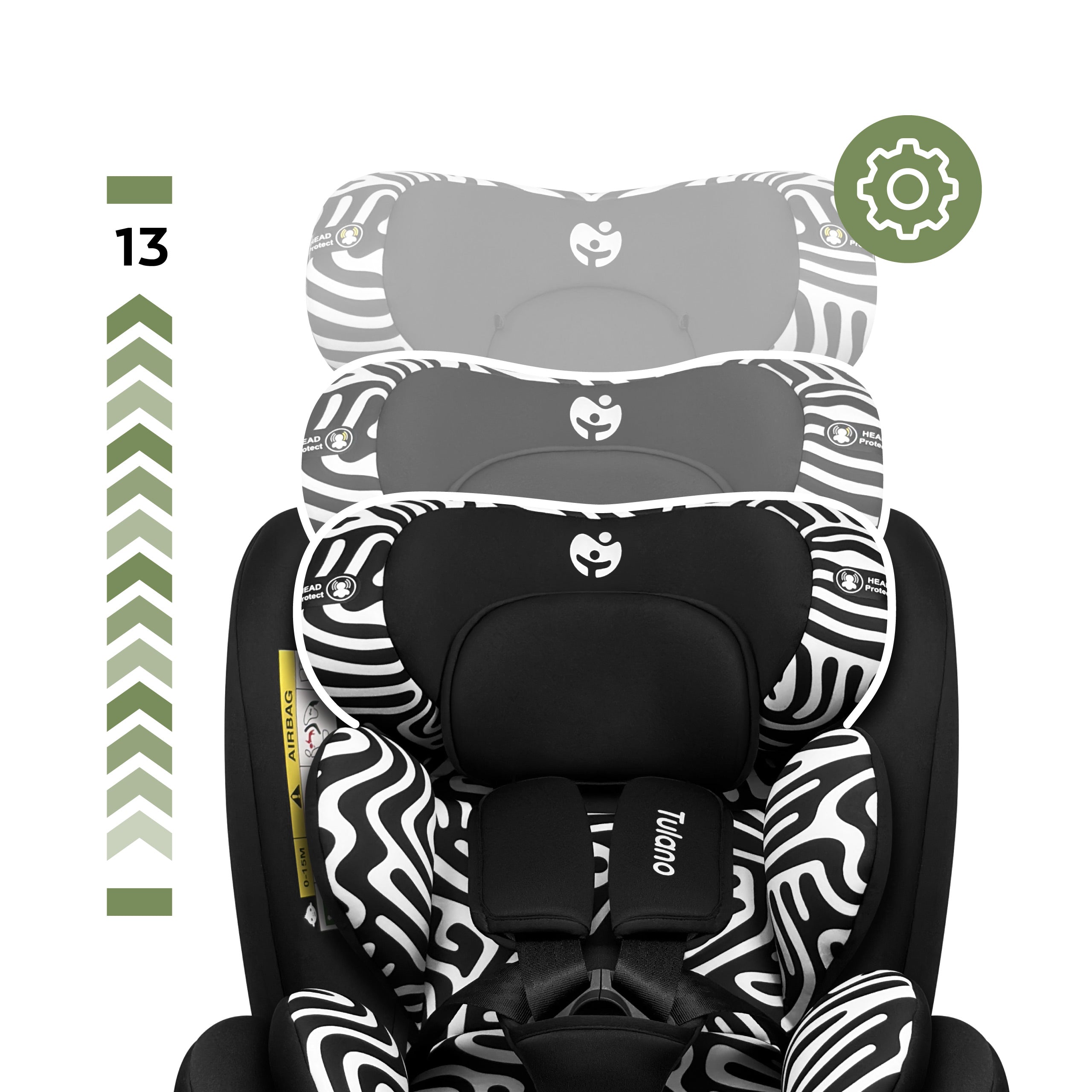 Silla de coche para niños Tulano Loom 15 Black Mono