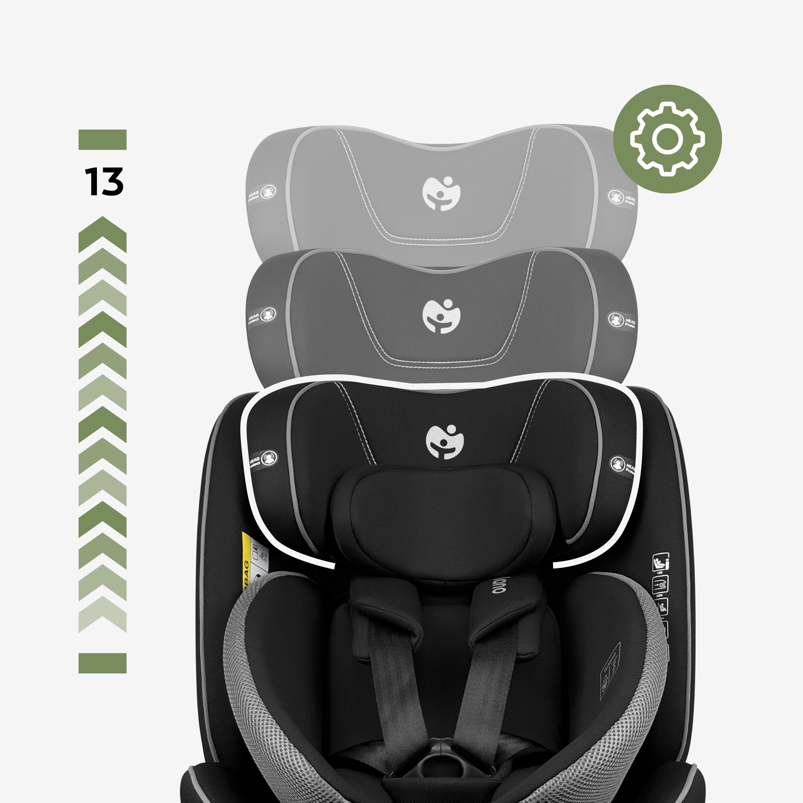Silla de coche 40-150 cm Tulano Loom 45 Black I-Size