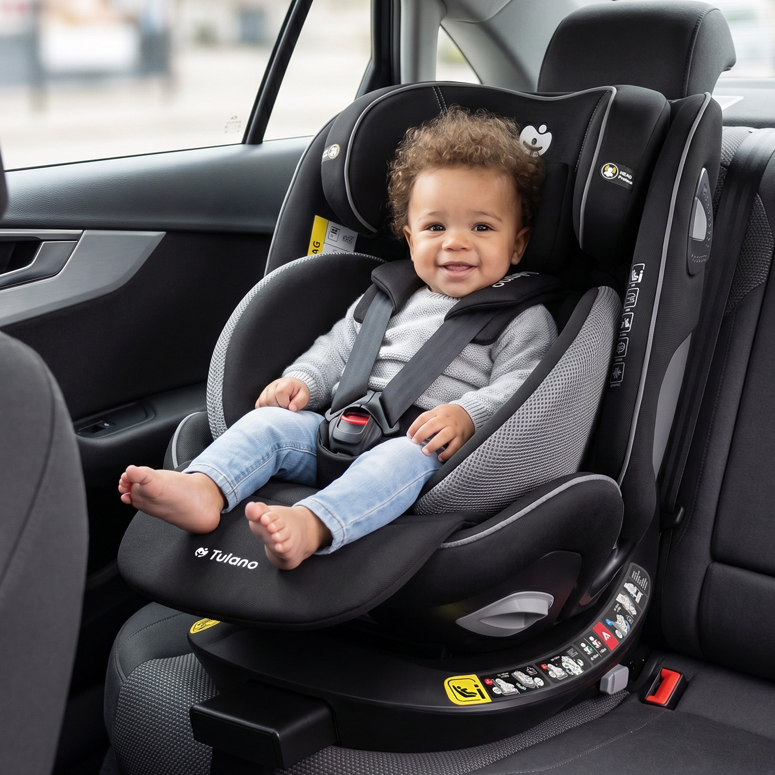 Silla de coche 40-150 cm Tulano Loom 45 Black I-Size